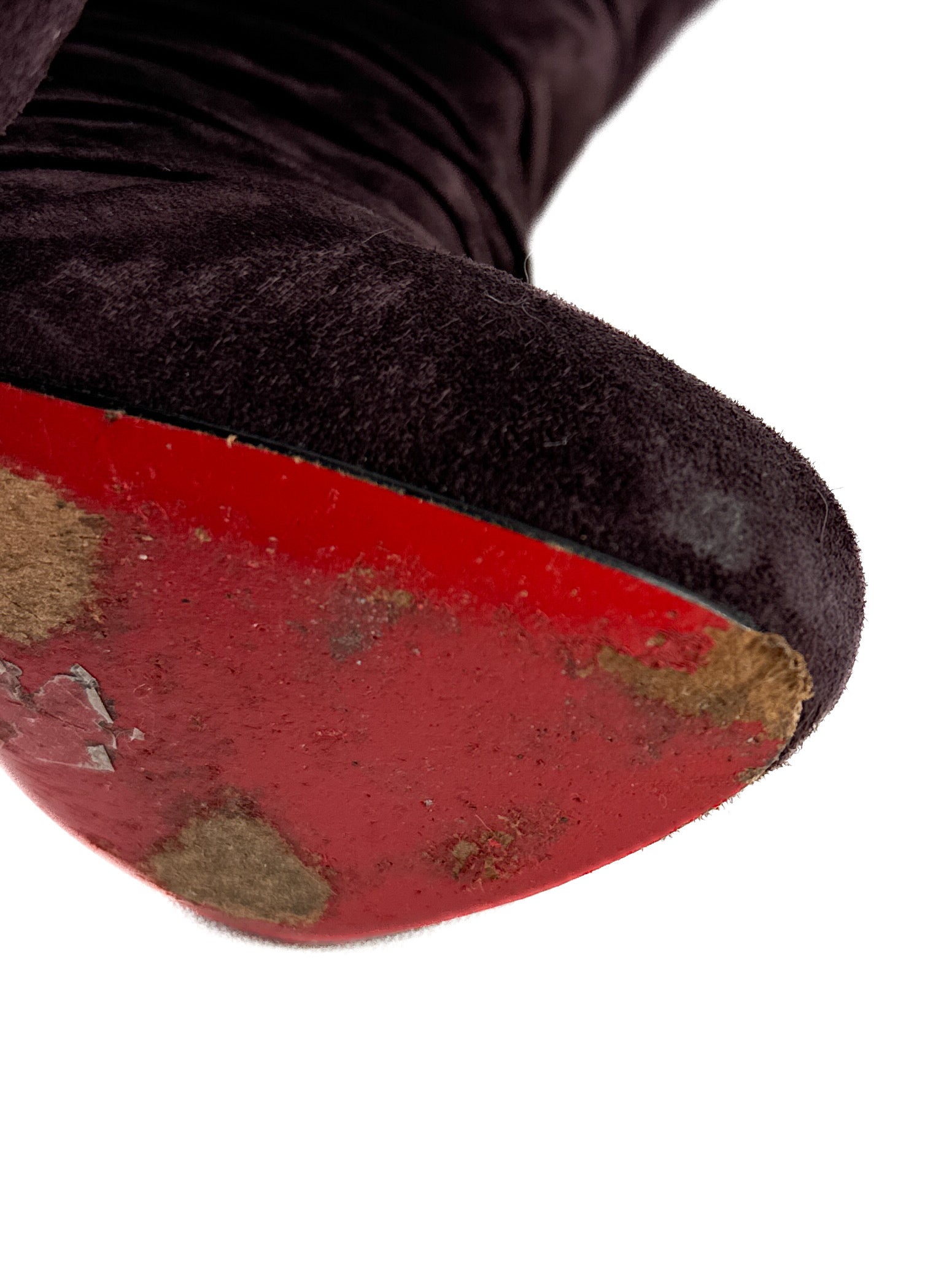 Christian Louboutin dark purple Piros 120 veau velours boots size 39 BOX **as is**