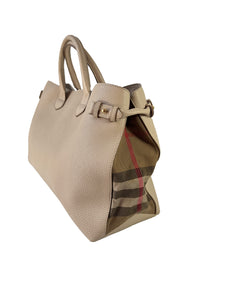 Burberry beige Nova Check Banner satchel