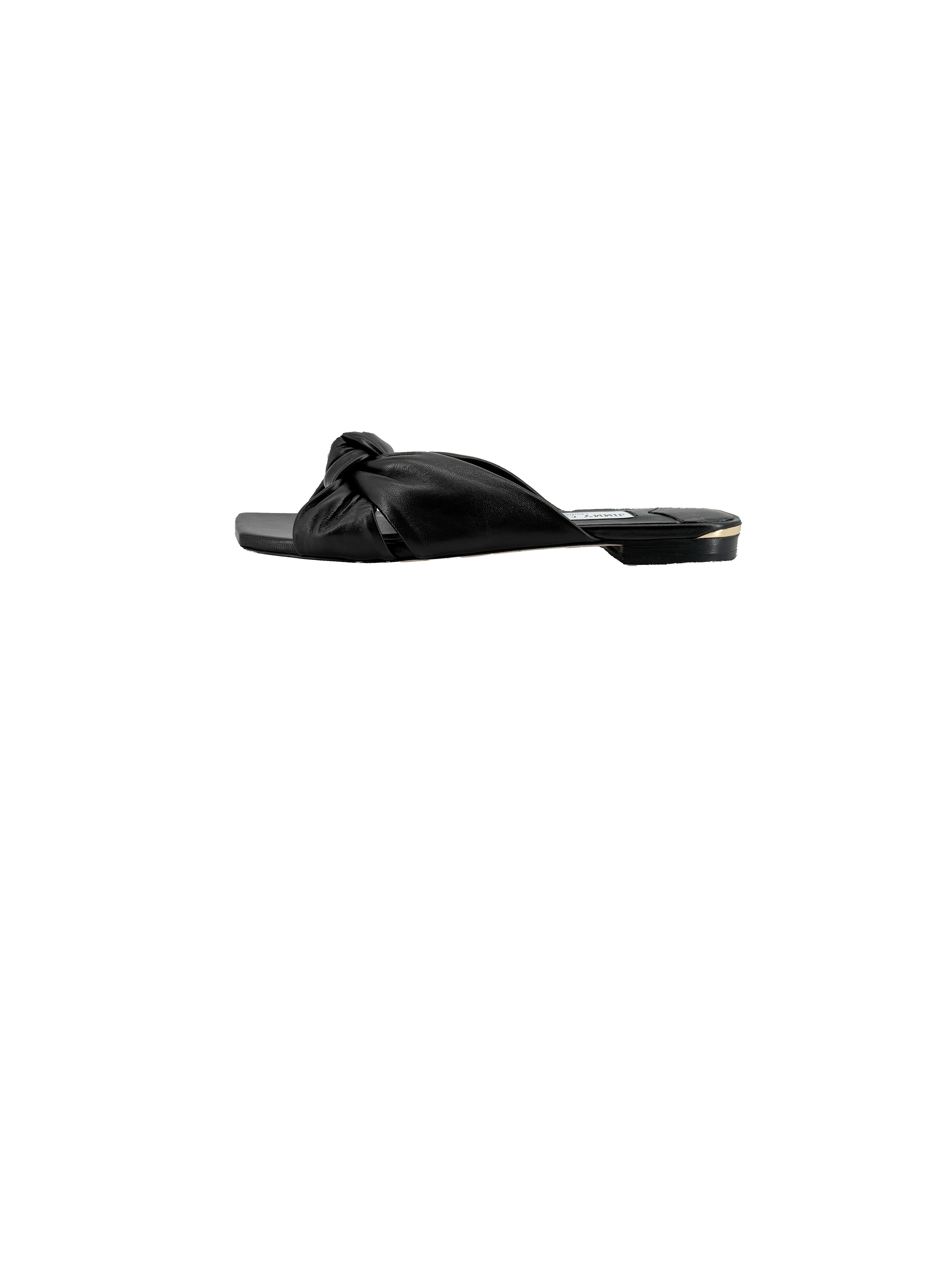 Jimmy Choo black napa Avenue slides size 37.5 NEW BOX