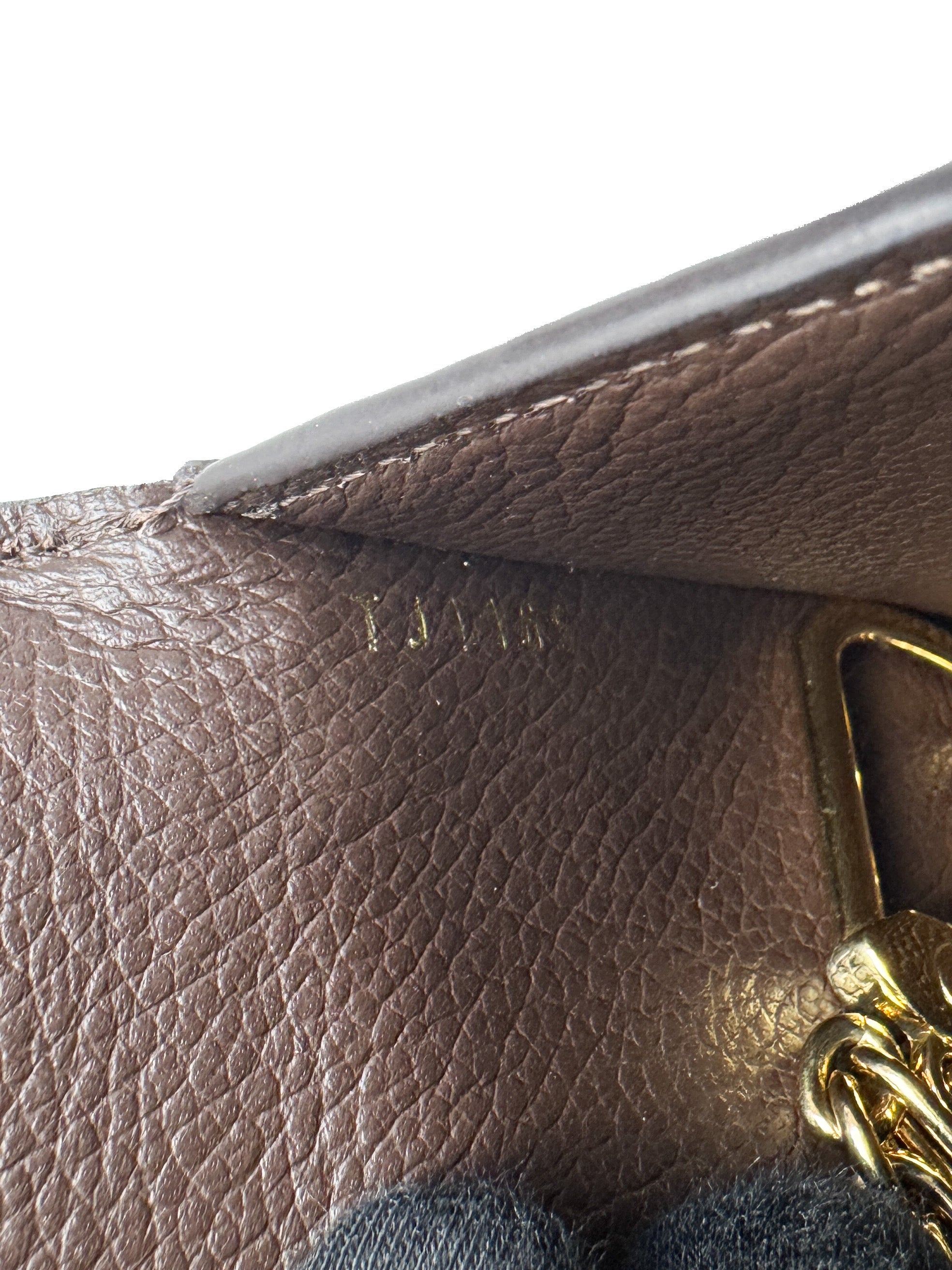 Louis Vuitton brown empreinte leather key pouch TJ1166