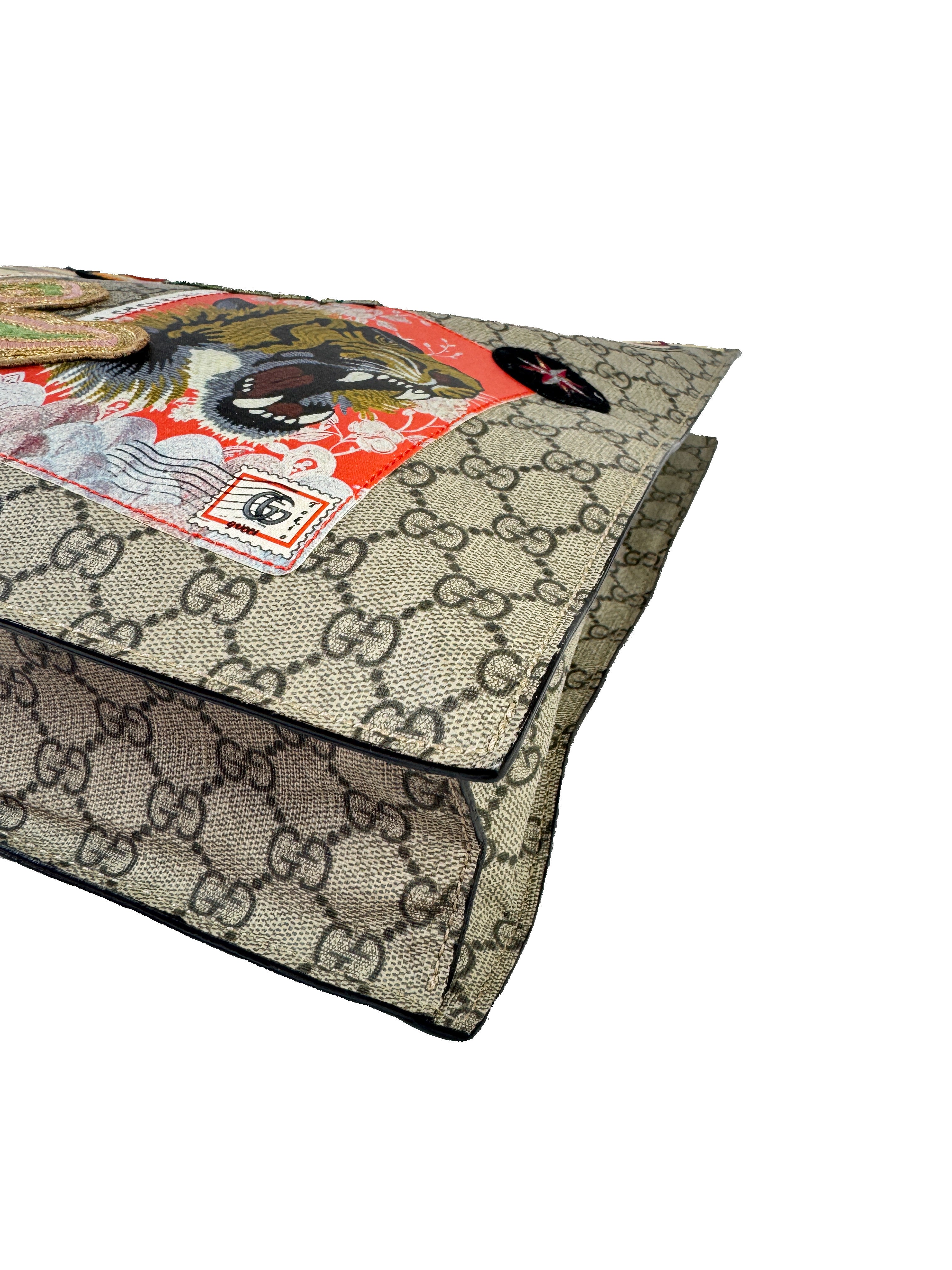 Gucci GG vertical Courrier UFO patch tote 474084 000926