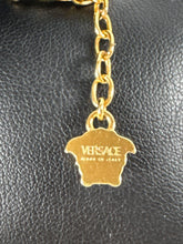 Versace gold tone double curb chain necklace retail $575