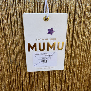 Show me your Mumu gold Gatsby dress size XS NWT retail $348