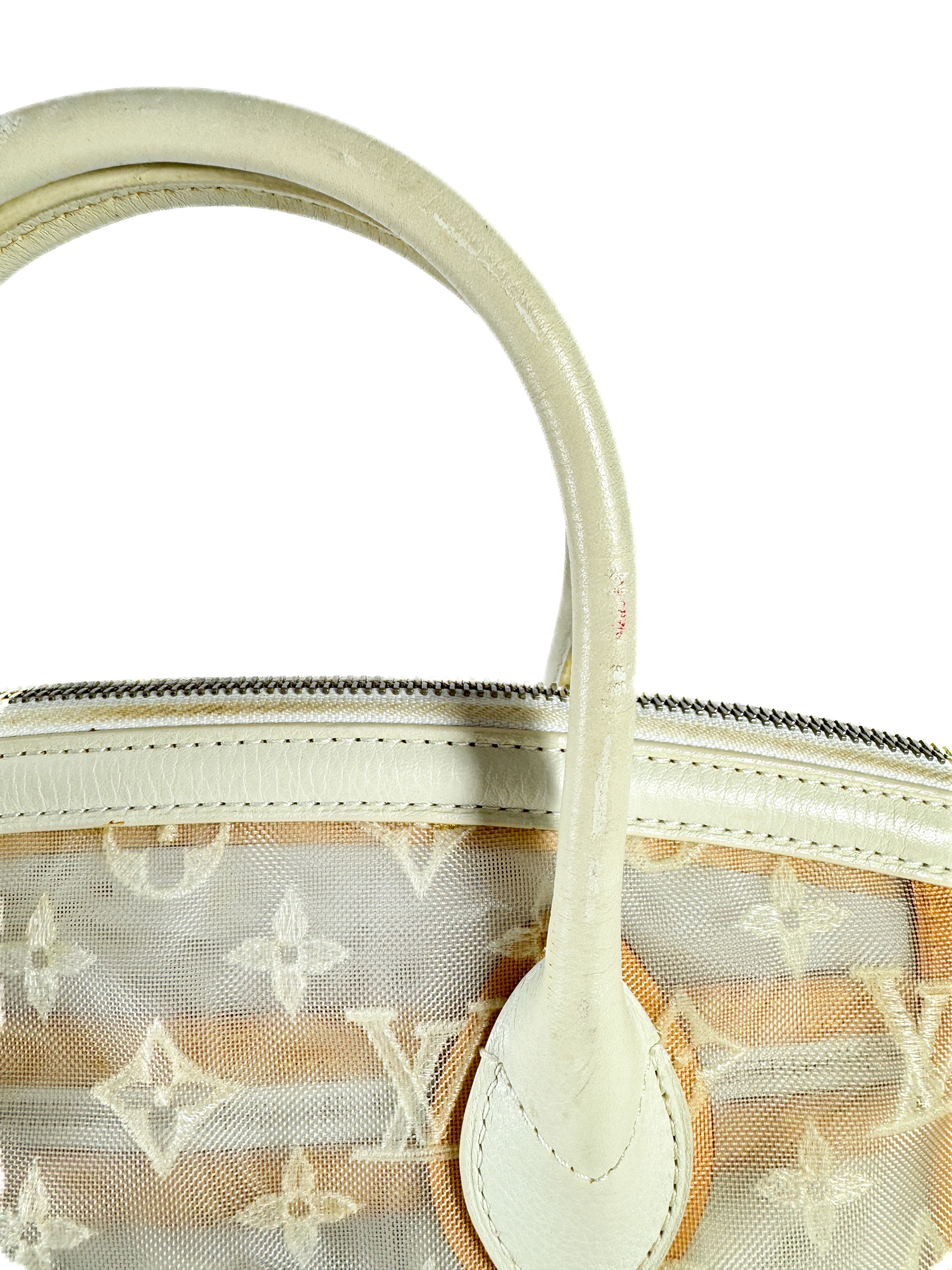 Louis Vuitton white leather mesh Lockit FO0162