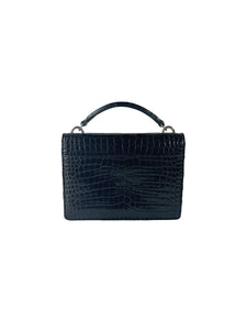 Saint Laurent black croc embossed Sunset mini GUE533026-0219