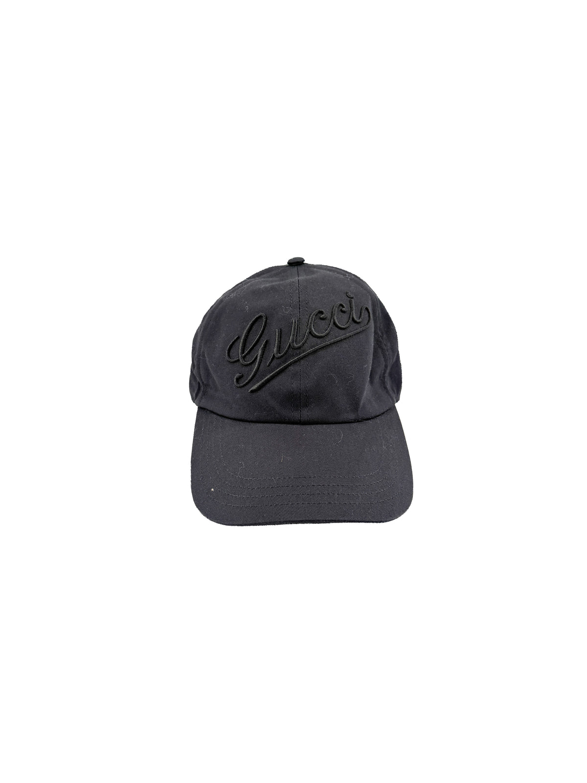 Gucci black logo script baseball hat size M 58CM