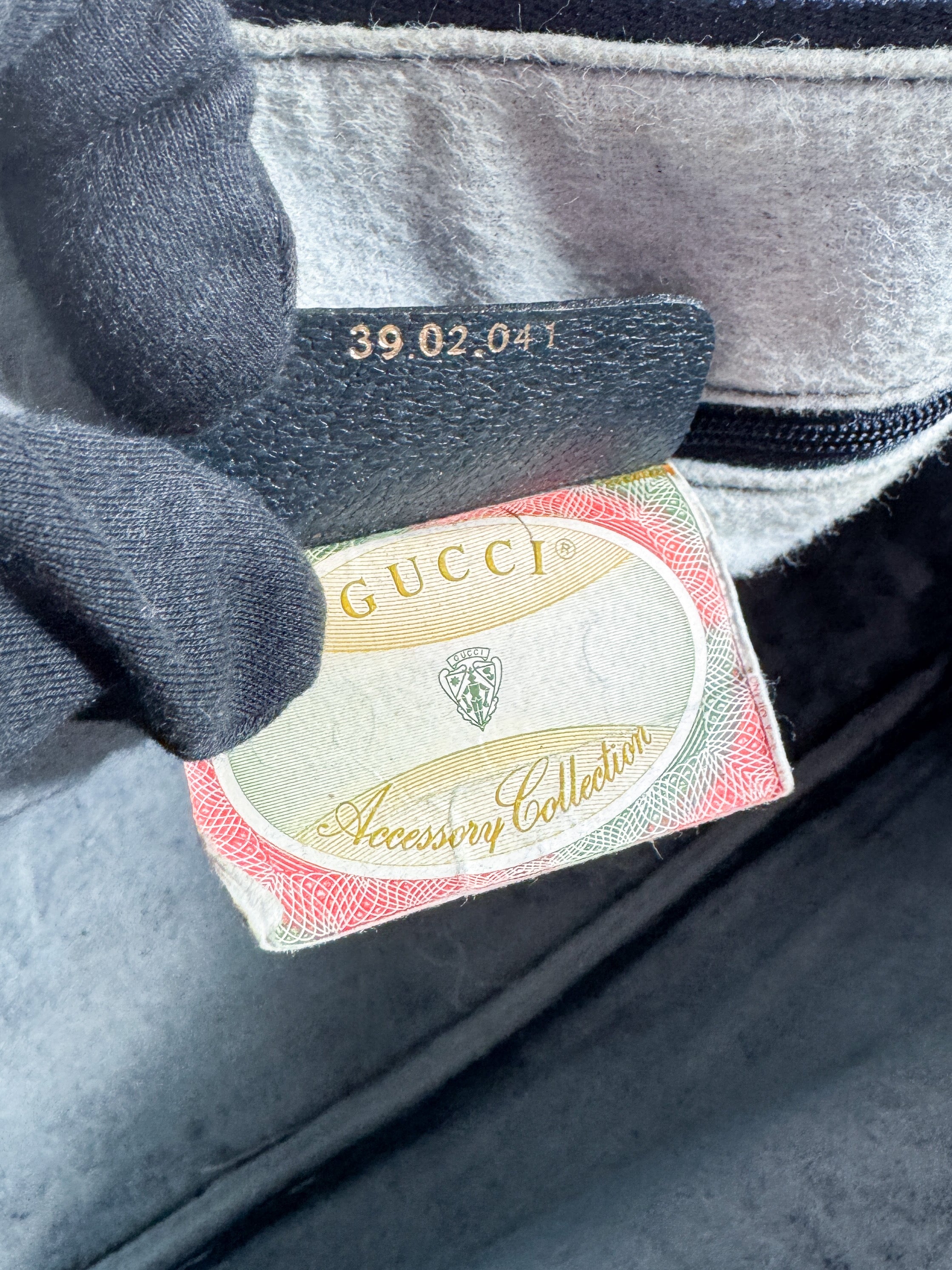Gucci navy sherry line boston bag 3902041