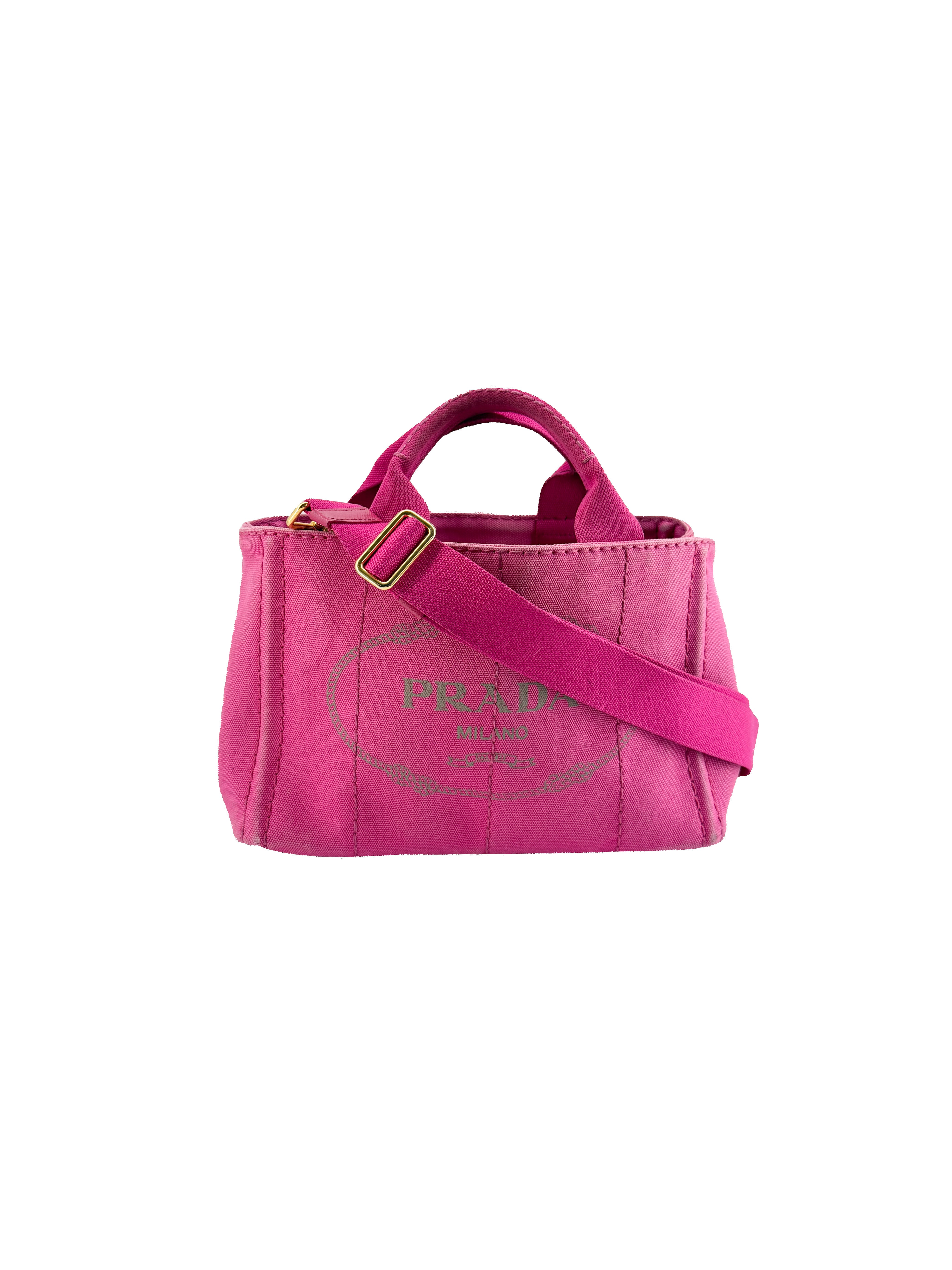 Prada pink canvas Canapa tote 158 B