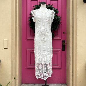 Miguelina cream tank dress size M