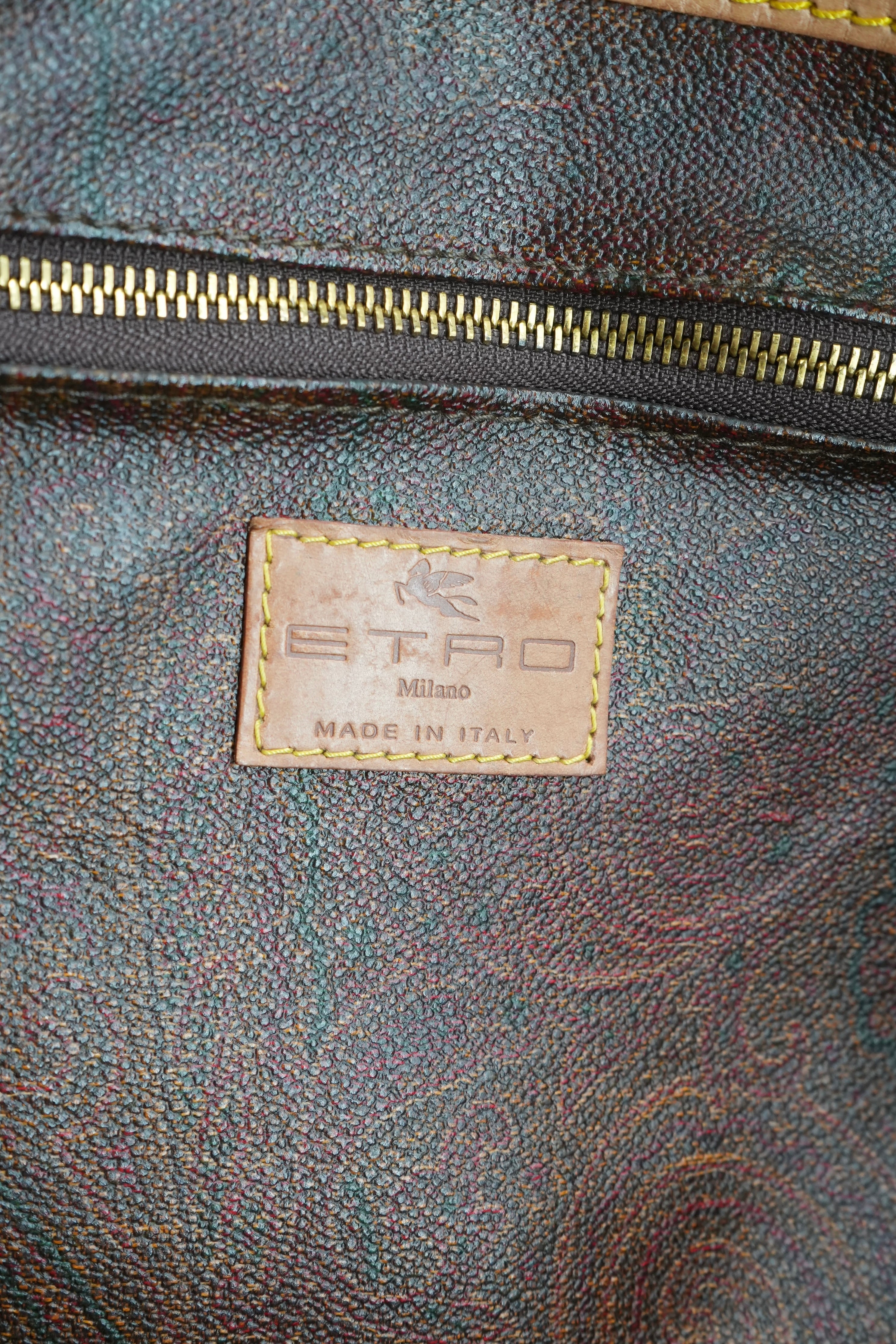Etro paisley coated canvas weekender 1036719