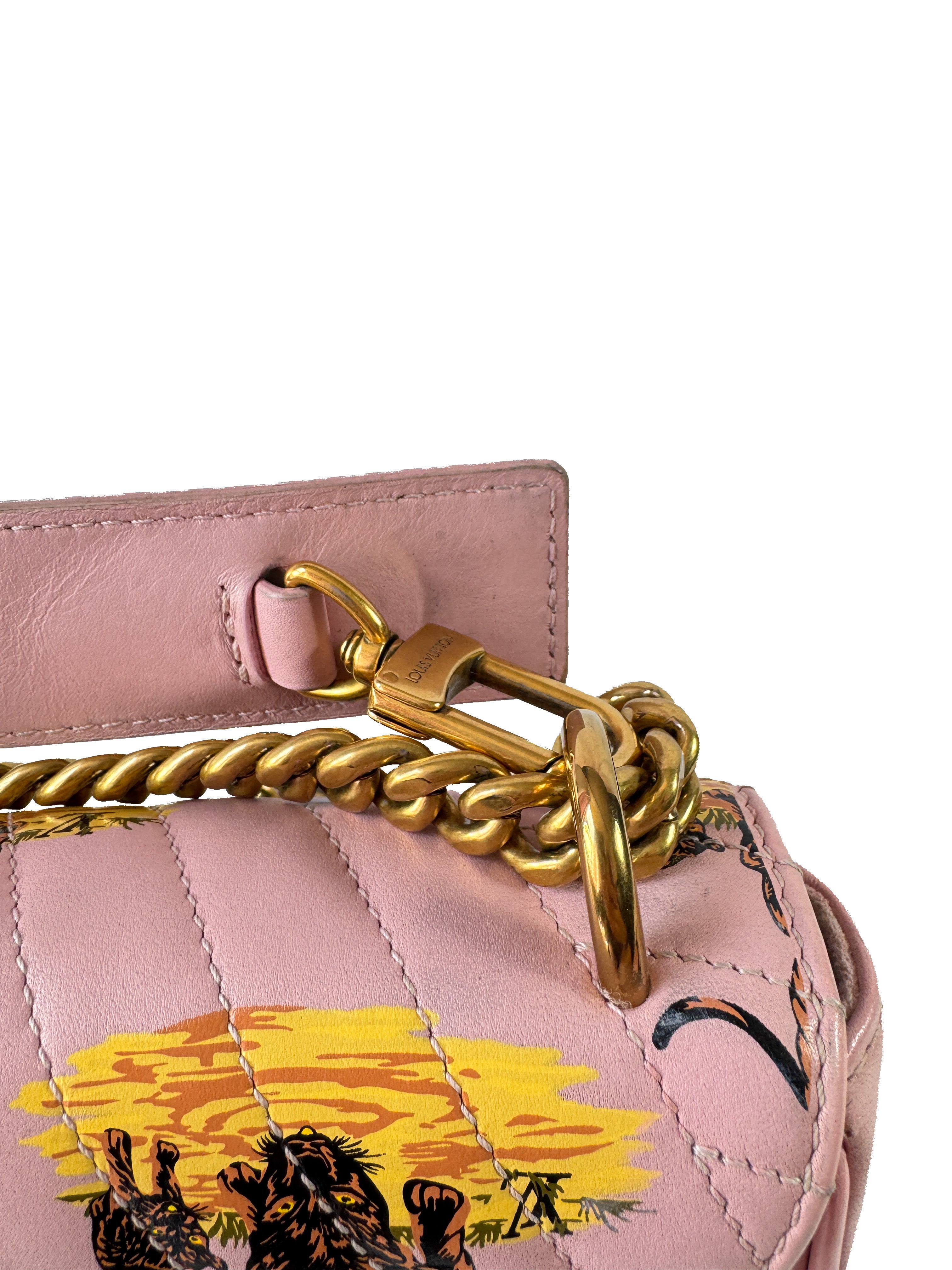 Louis Vuitton pink New Wave chain leopard crossbody PM
