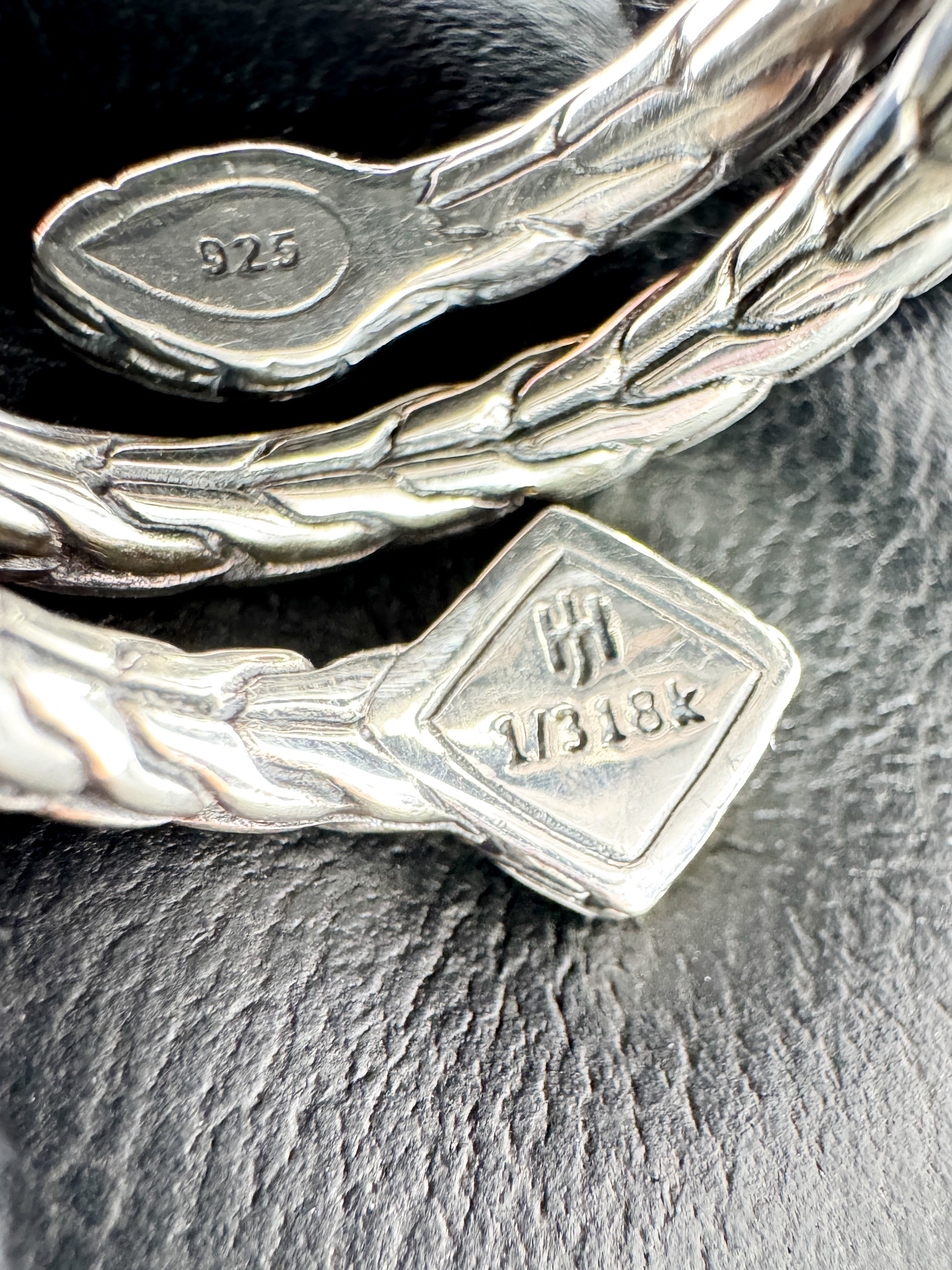 John Hardy sterling silver gold Palu snake ring