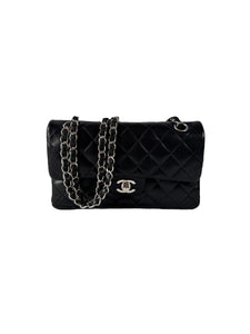 Chanel black classic small lambskin double flap 16299499