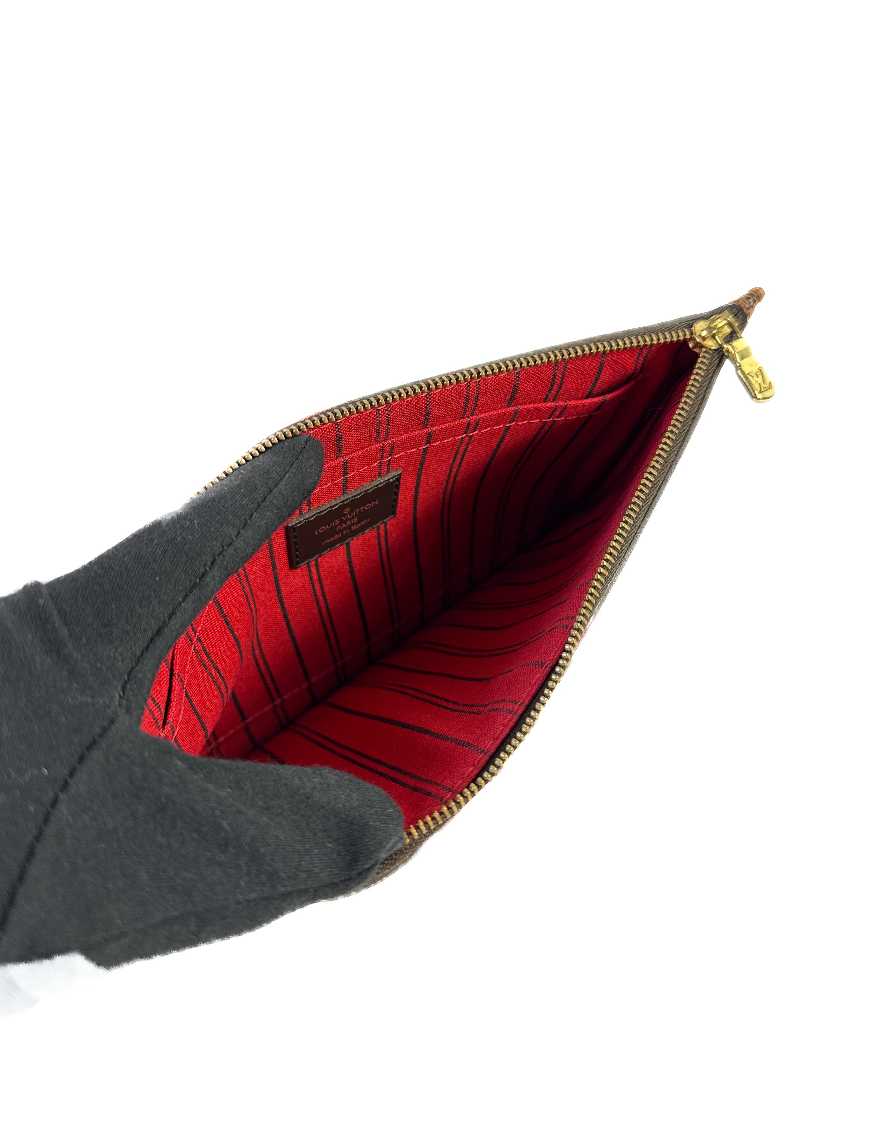 Louis Vuitton damier ebene neverfull pouch GI0125