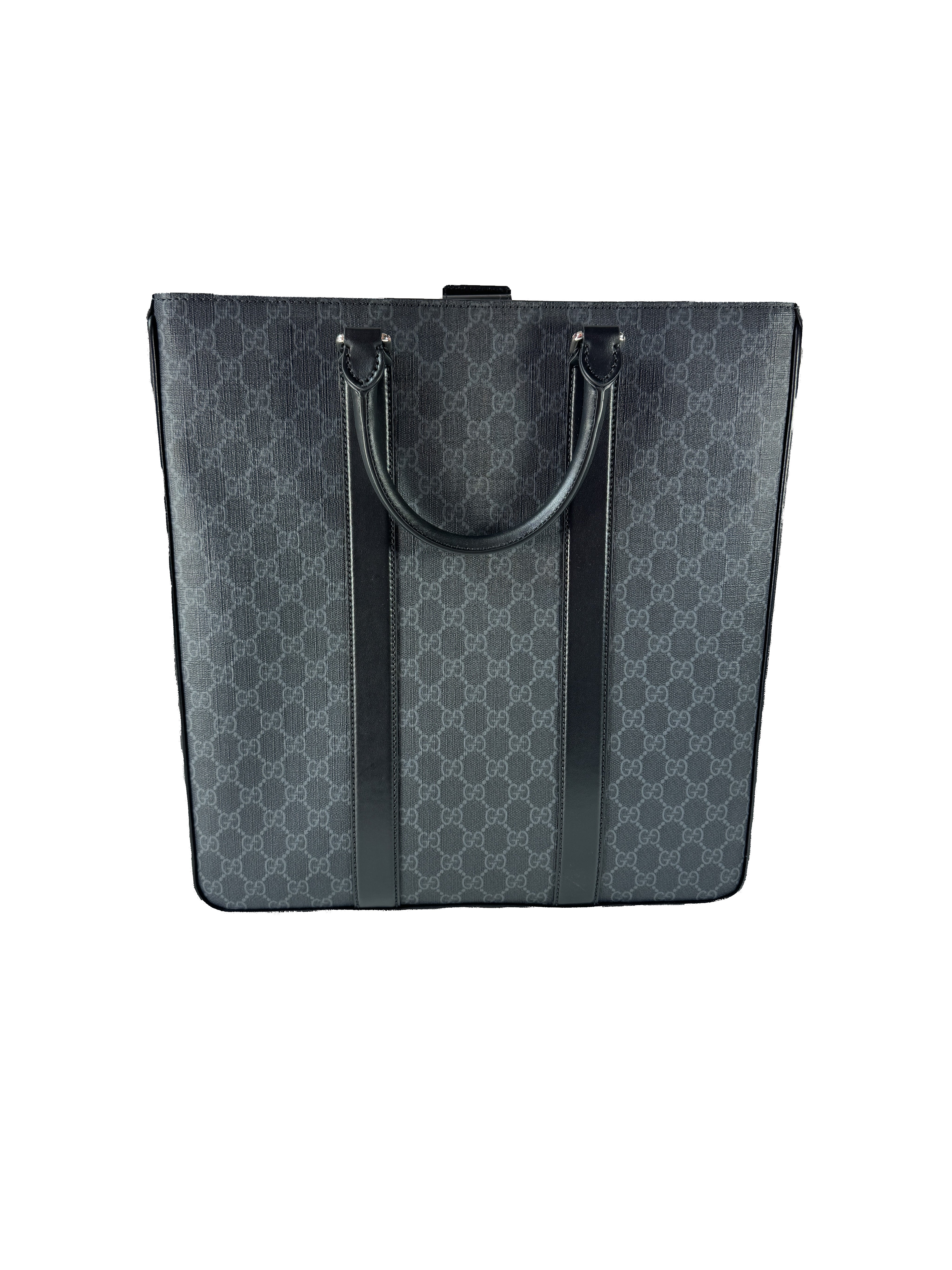Gucci black GG Supreme vertical tote 794918-520981