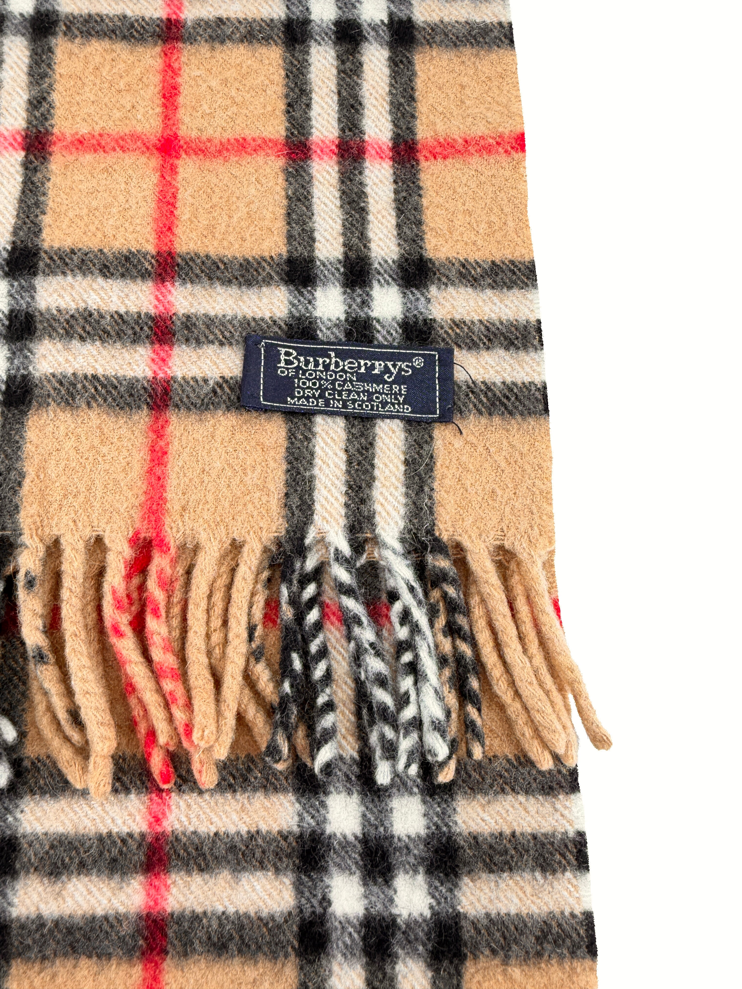 Burberry brown classic plaid cashmere scarf