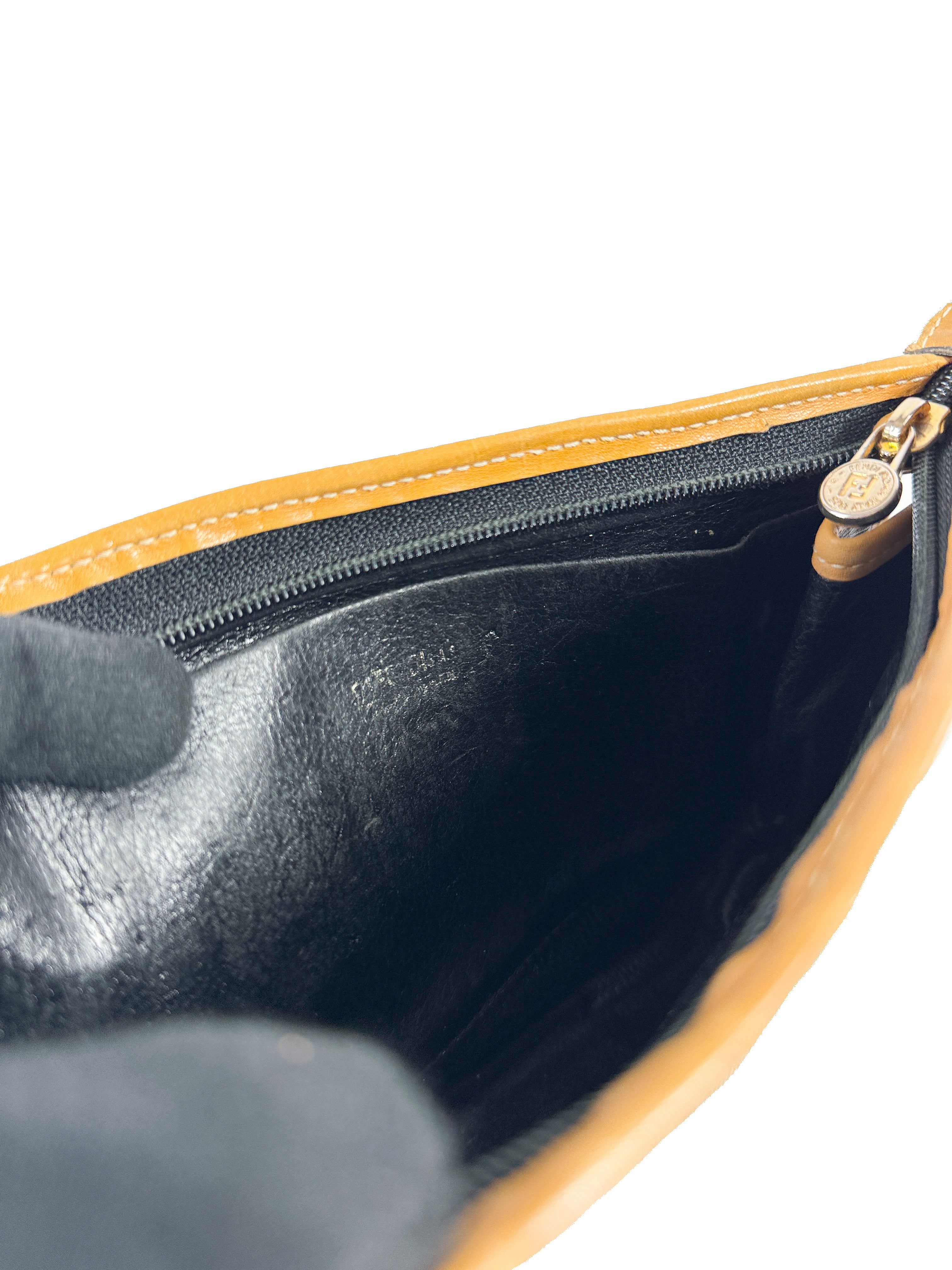 Fendi pequin striped vintage zip pouch