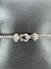 David Yurman sterling silver & diamonds cable petite buckle bracelet