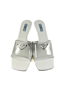 Prada plexiglass white 65MM slides size 40 NEW