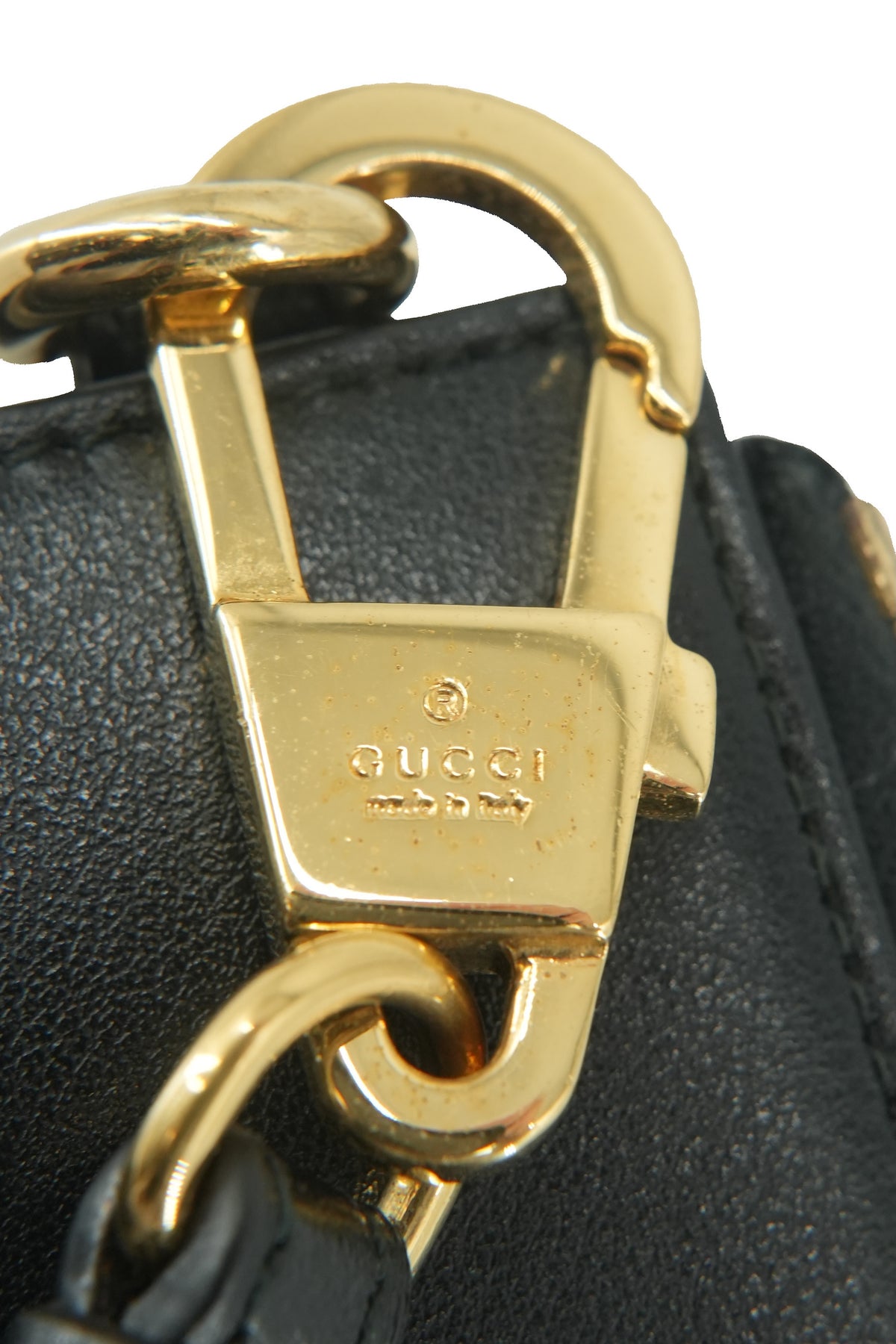 Gucci black leather large wristlet 547615-496035