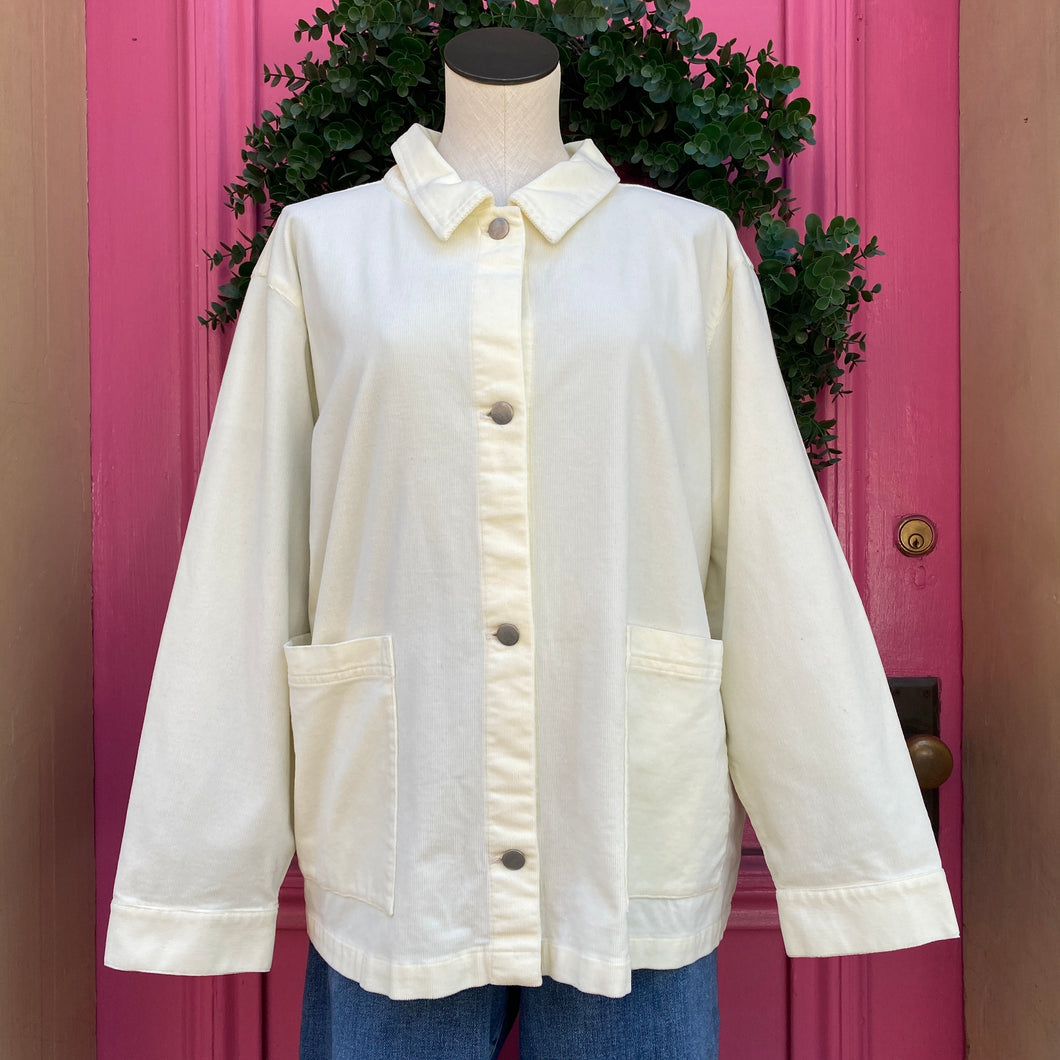 Eileen Fisher cream corduroy jacket size 2X NWT