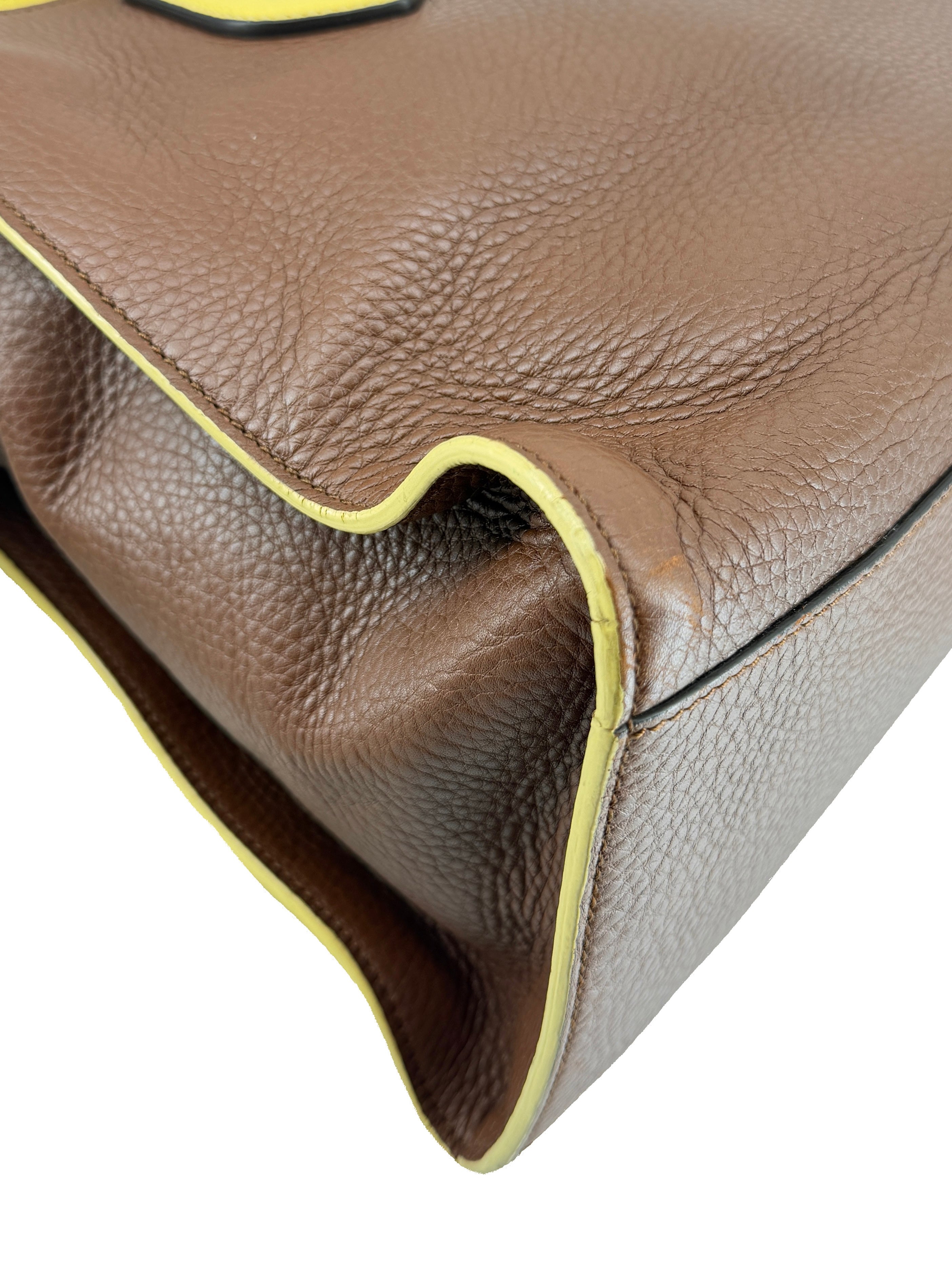 Gucci brown chartreuse Rambler tote 370822-493492