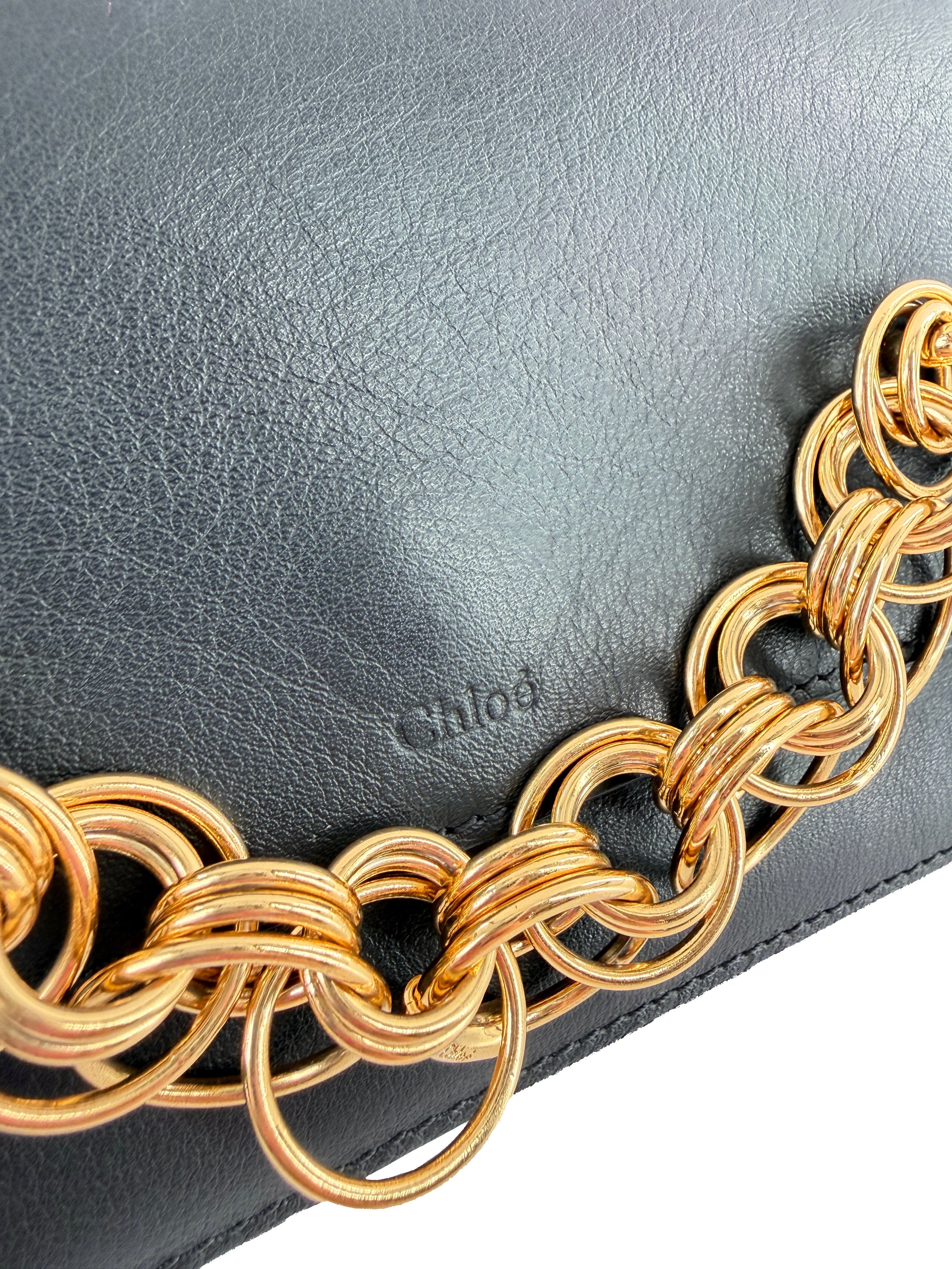 Chloé black Drew Bijou clutch with strap 04-18-60-65