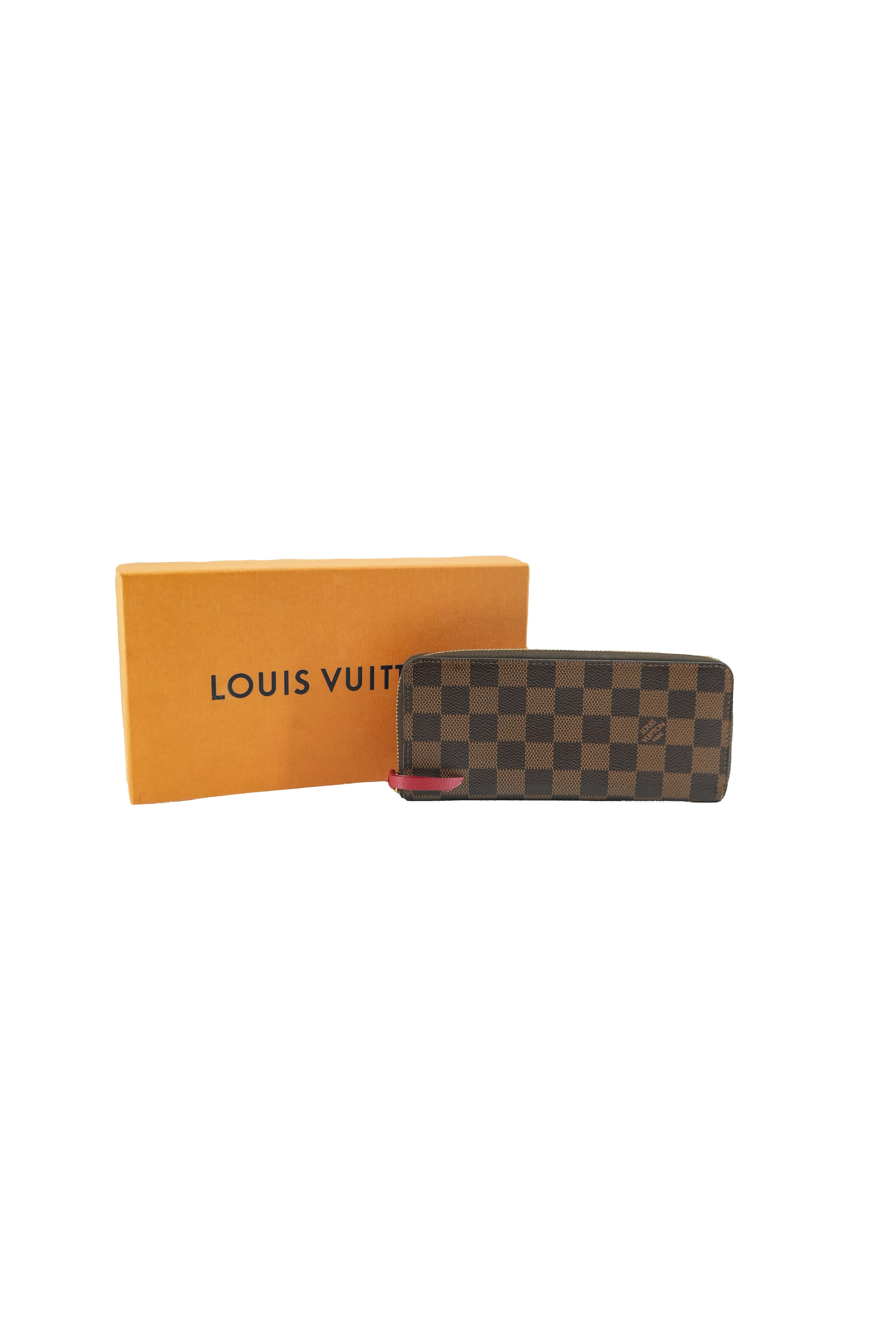 Louis Vuitton damier ebene Clemence wallet red SD3230