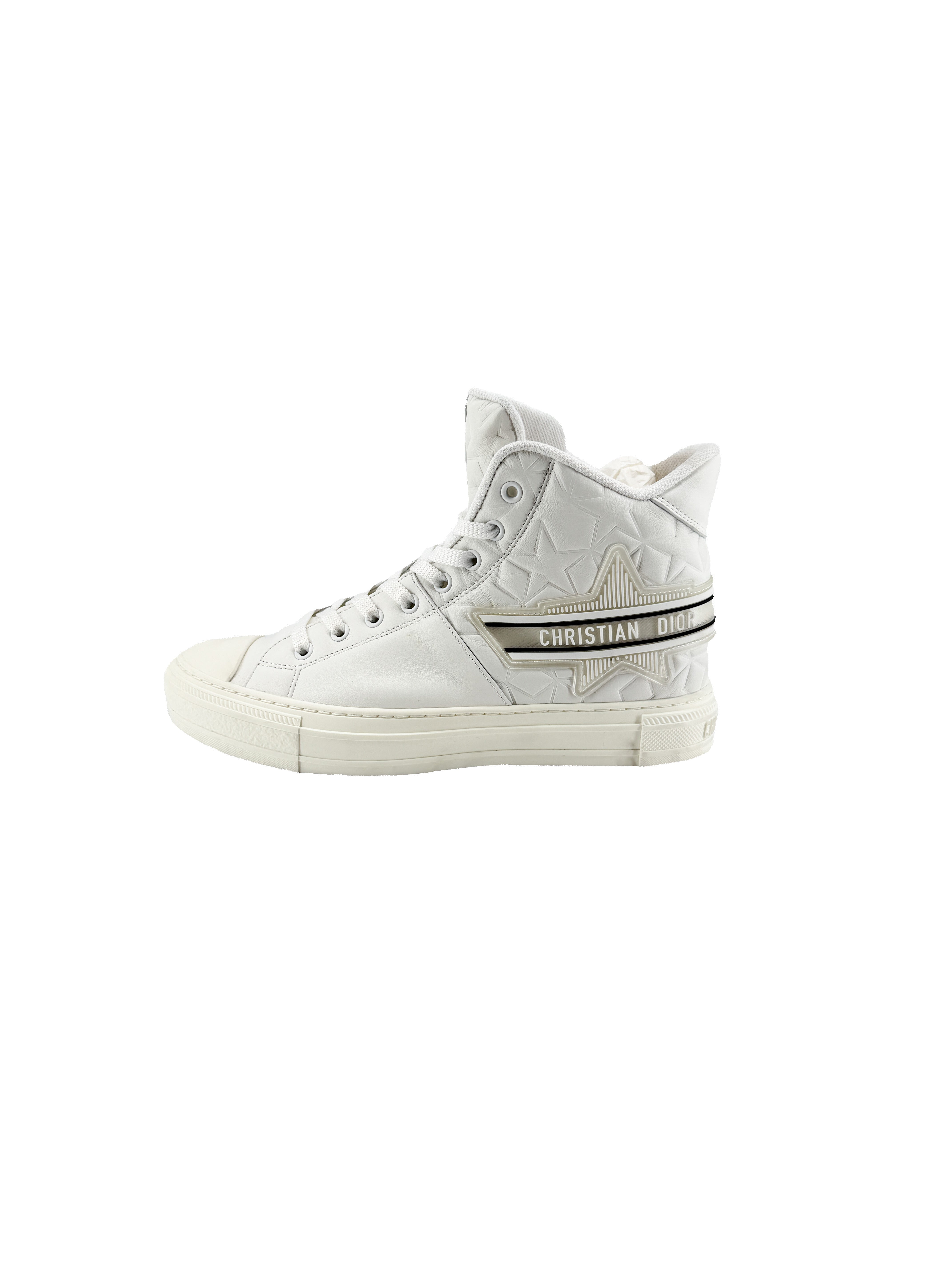 Christian Dior white Walk'N'Dior Star high top sneakers size 39 BOX