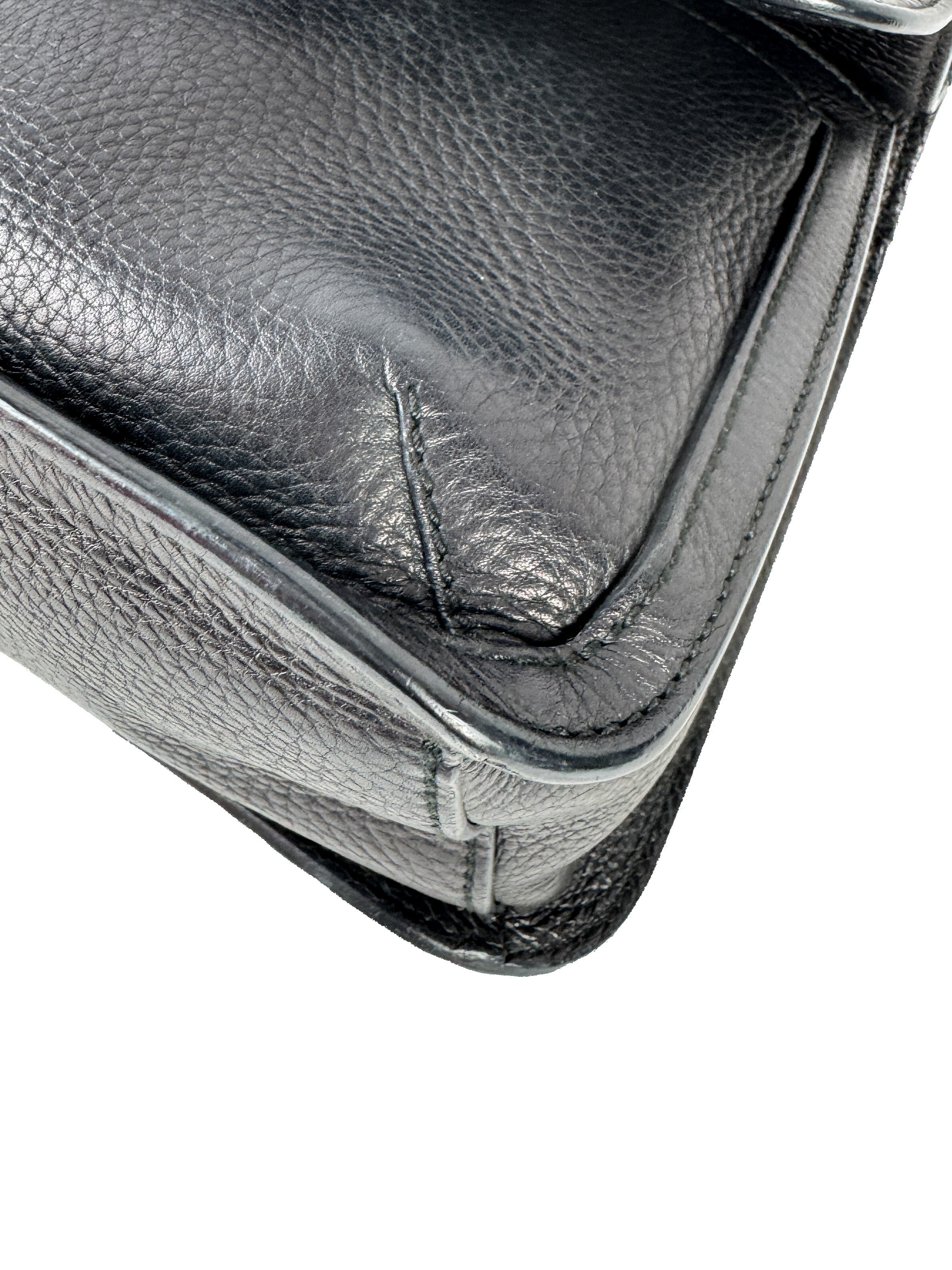 Gucci black leather bamboo daily tassel flap bag 370826520981