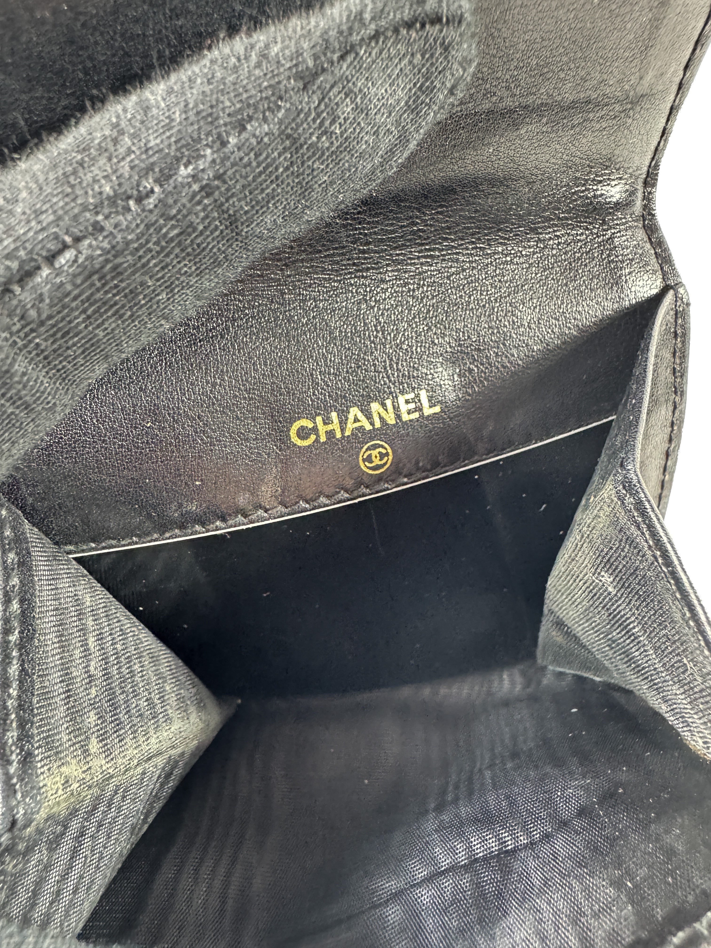 Chanel black caviar leather CC coin wallet 4255765