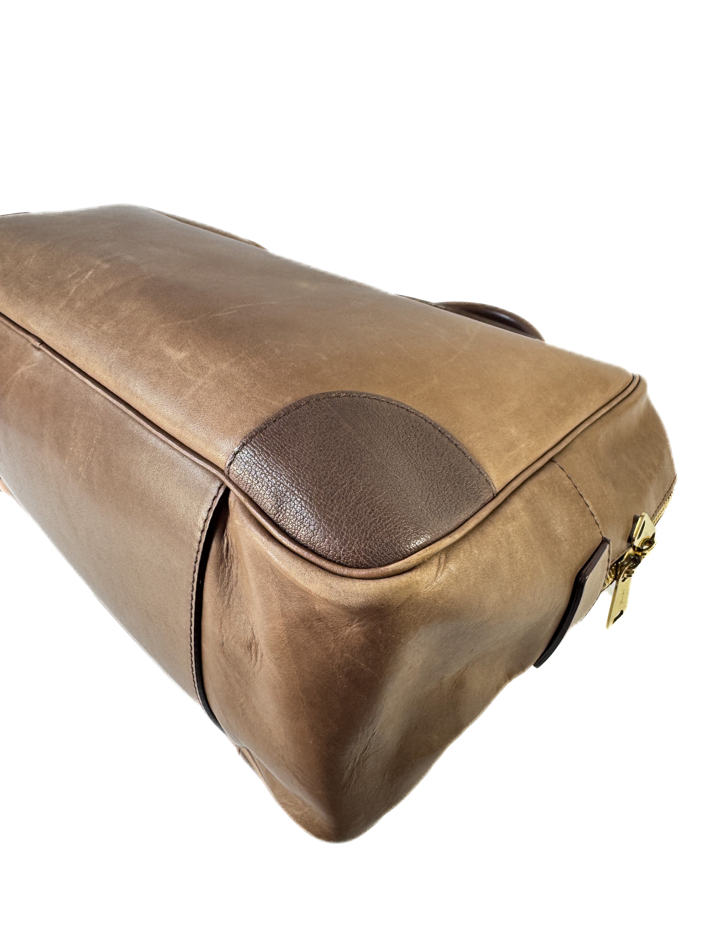 Celine 2 tone brown leather bag WPA0140