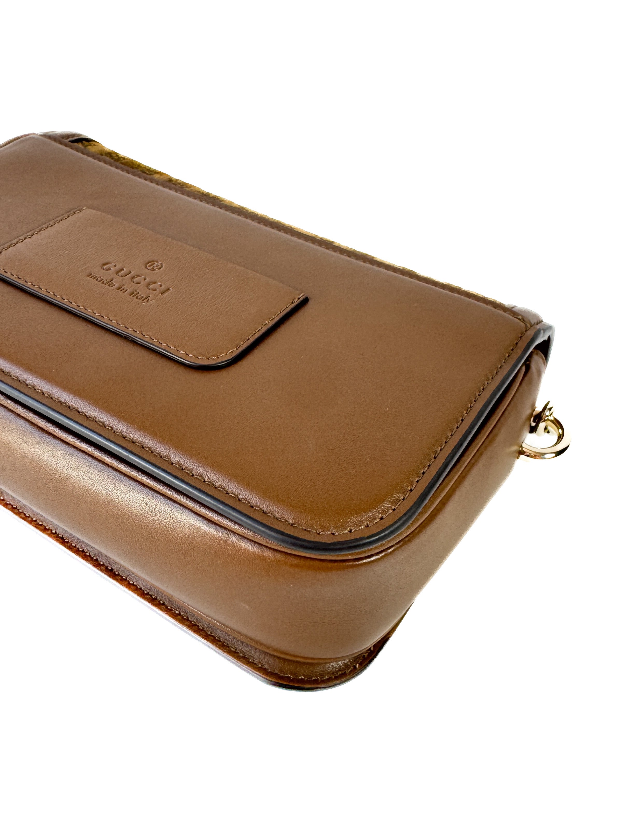 Gucci brown suede GG small Go bag 650815