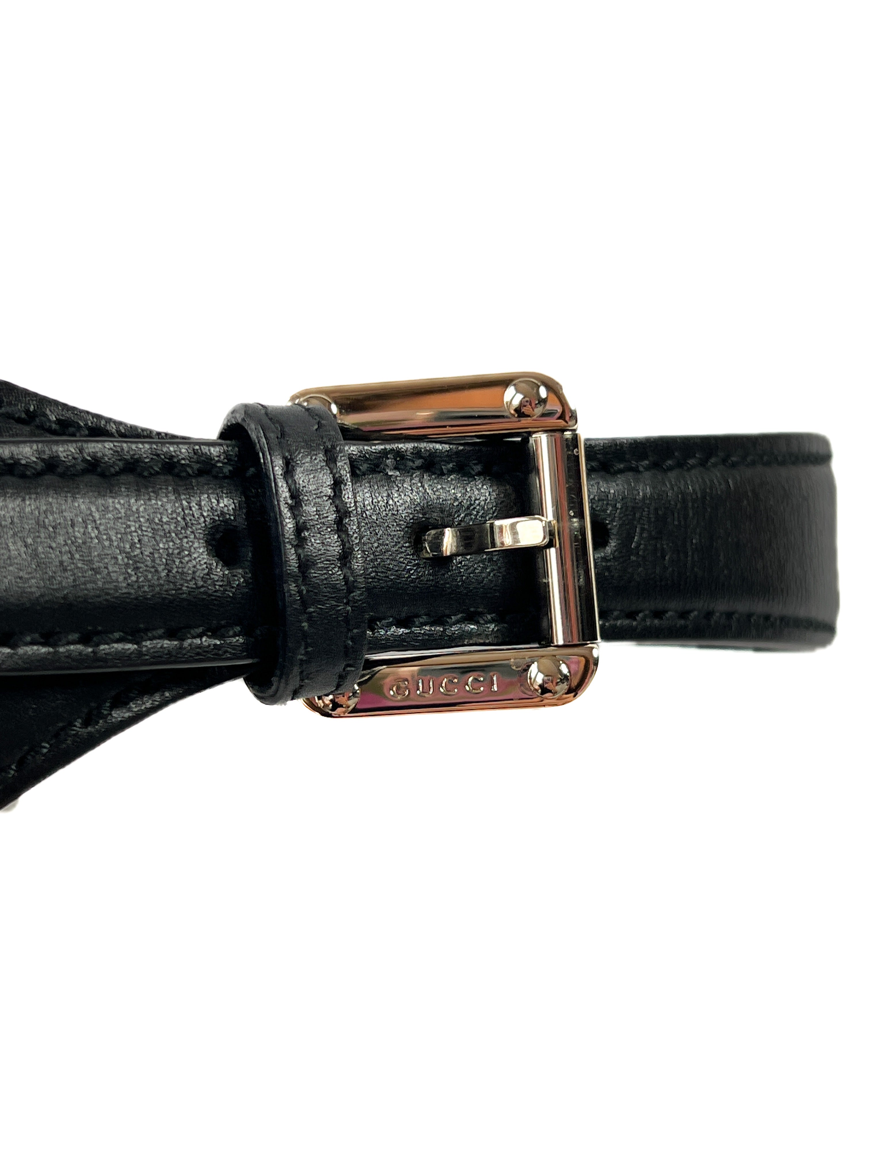 Gucci black leather mini Guccissima bag