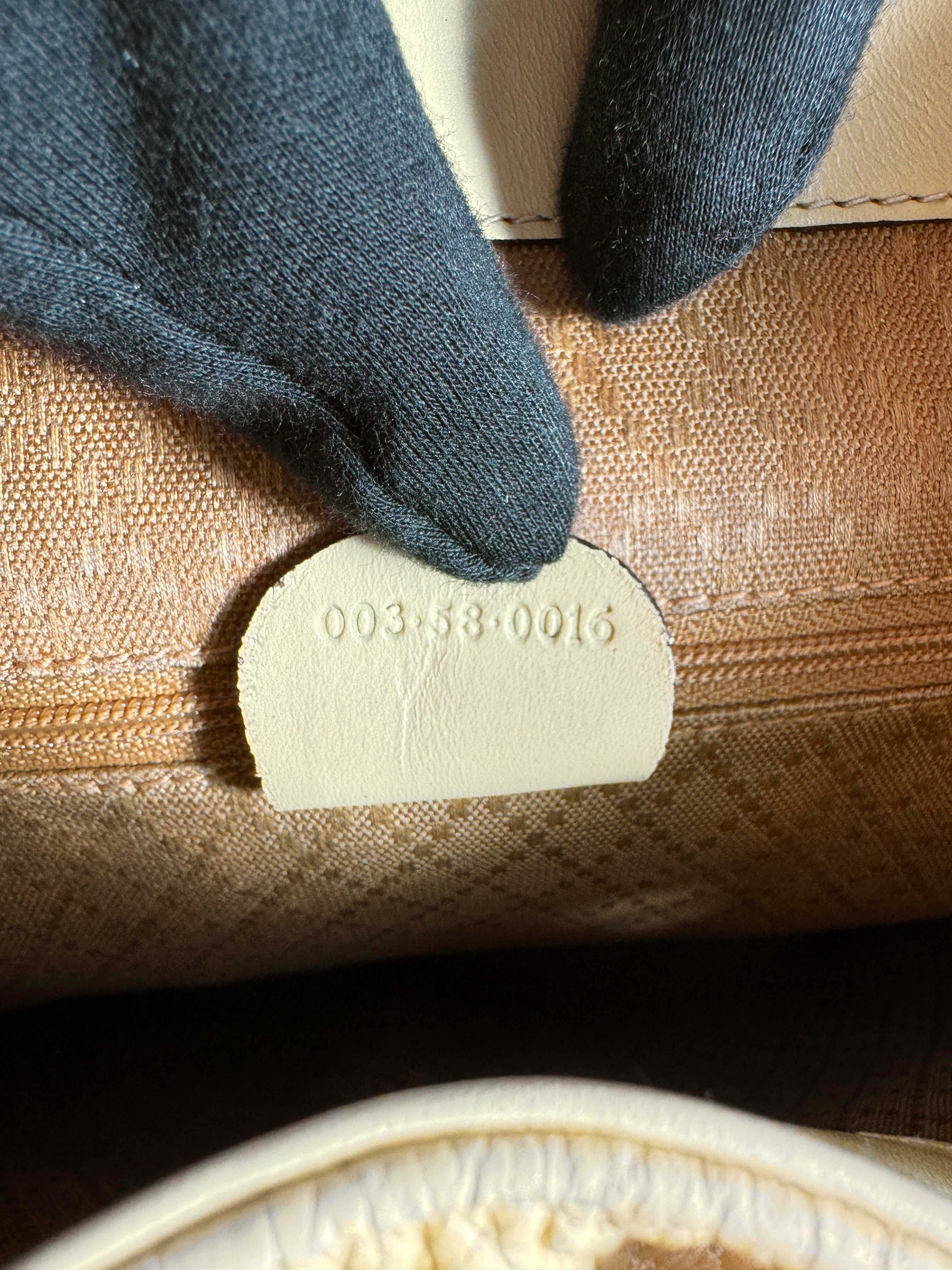 Gucci yellow leather vintage Bamboo backpack 003-58-0016