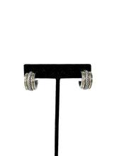 David Yurman sterling silver 18k gold cable huggie hoops