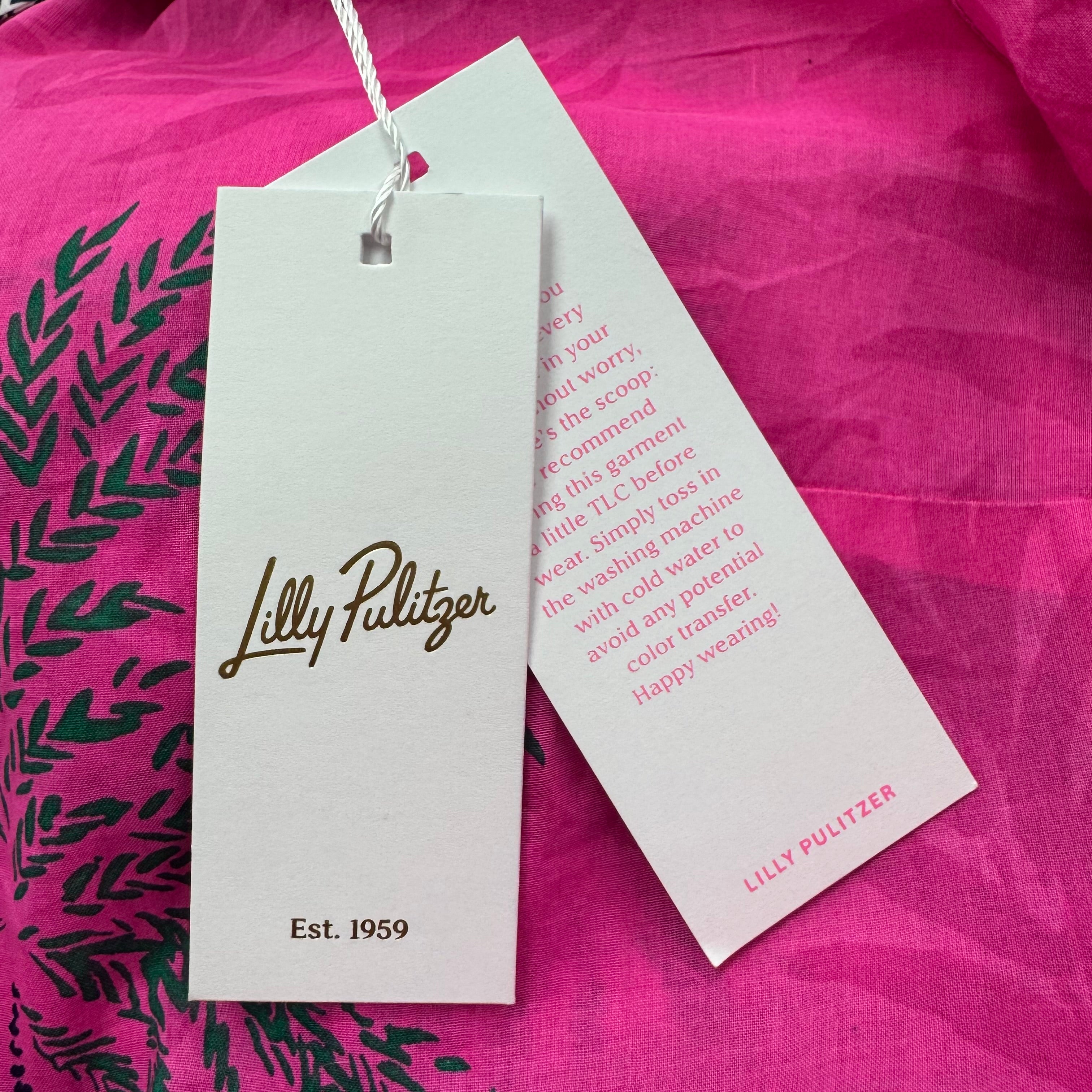 Lilly Pulitzer wild side Lake view tunic button up size XL NWT