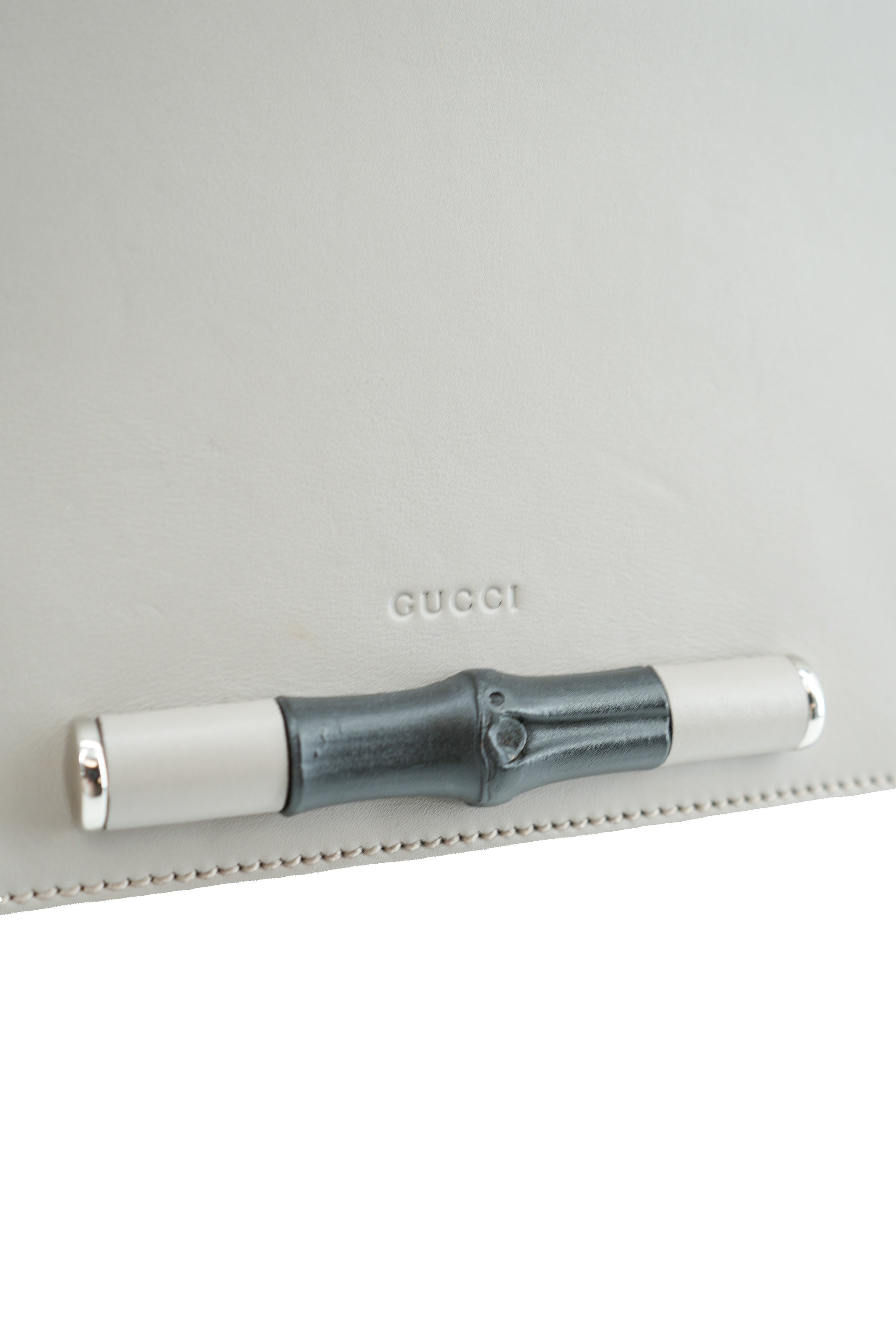 Gucci gray/purple Lady Bamboo shoulder bag 370817 200047