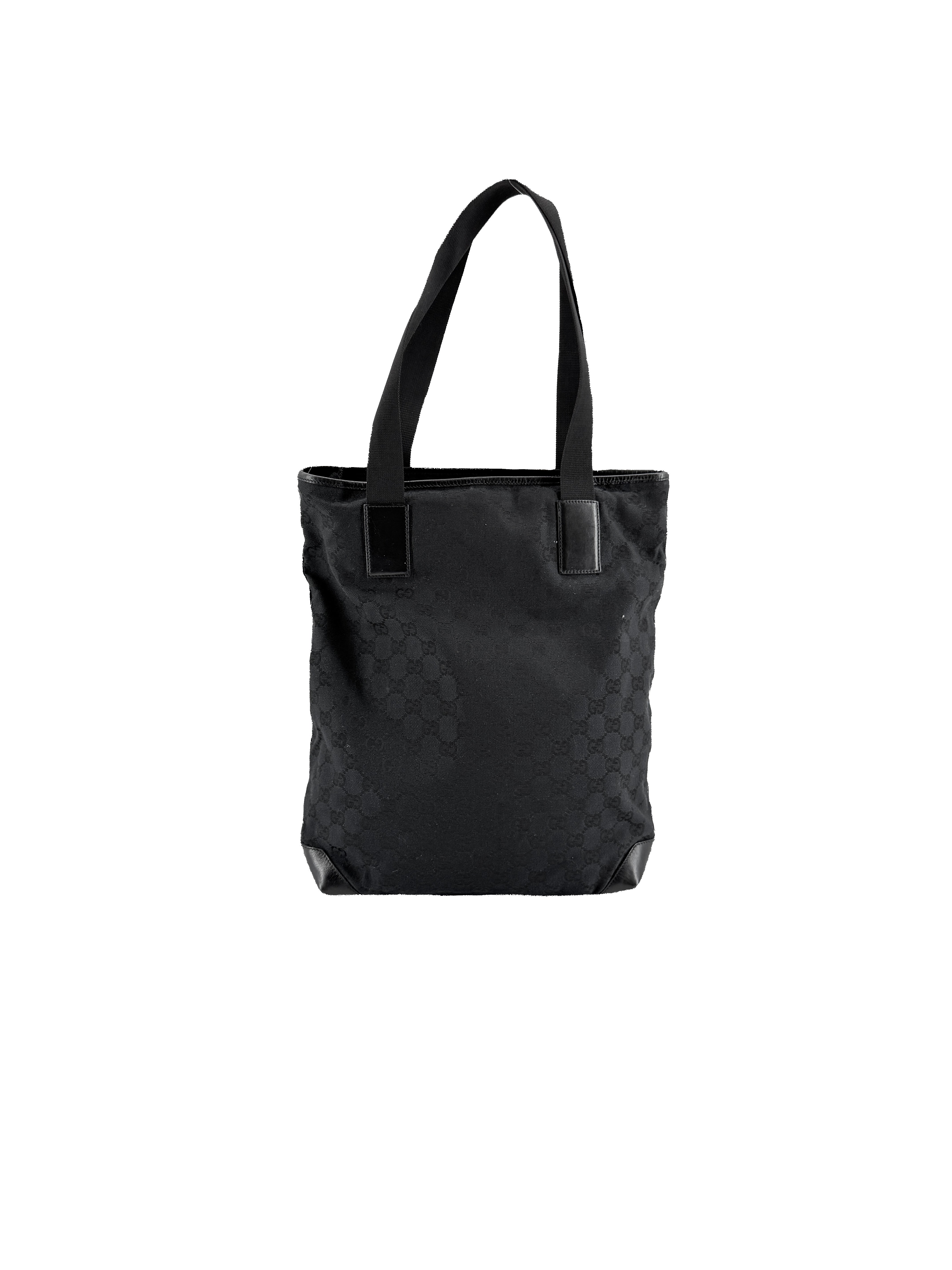 Gucci black front pocket canvas tote 019-0401 200047