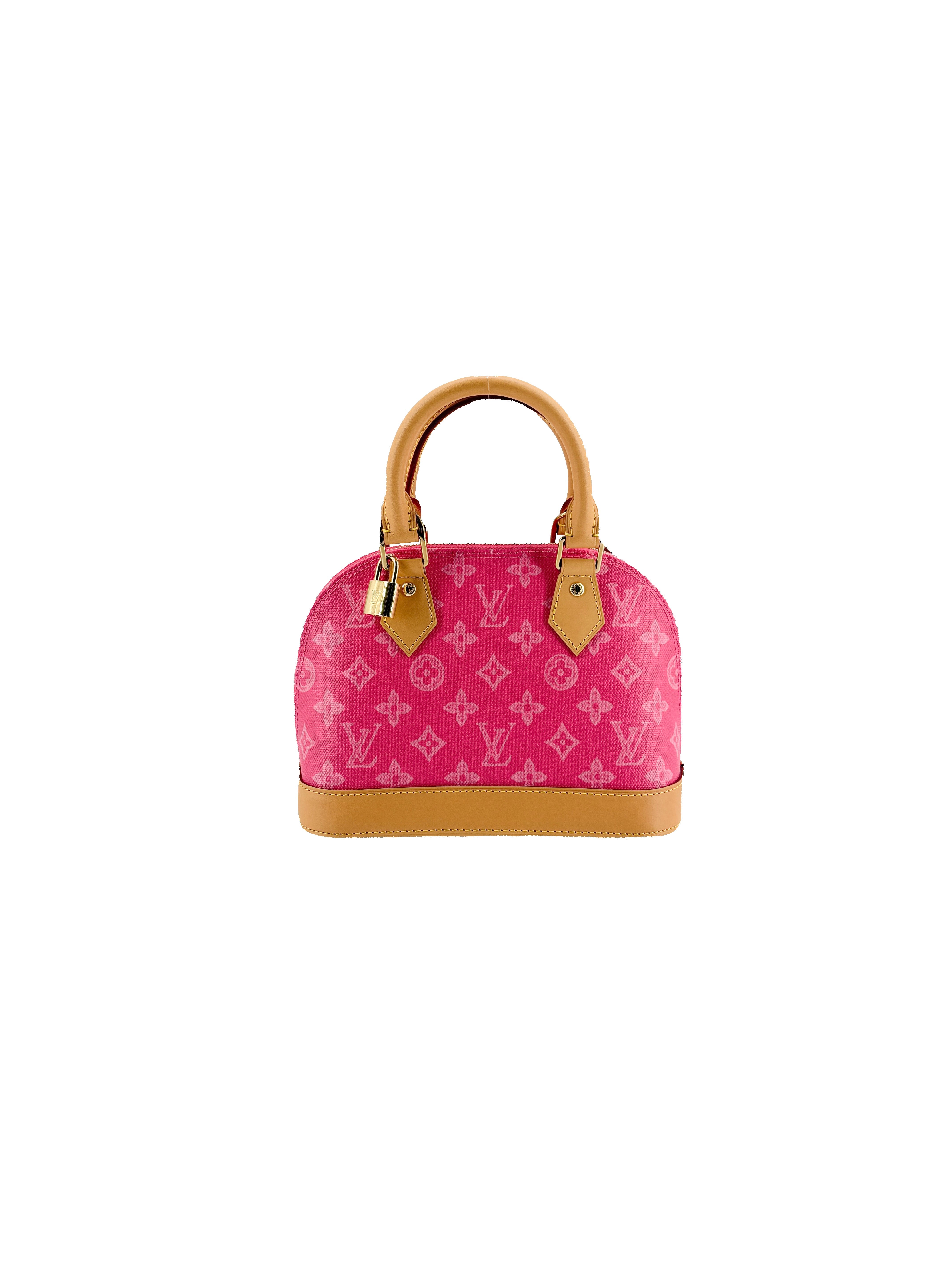 Louis Vuitton monogram Origine Alma BB rose ruban NFC
