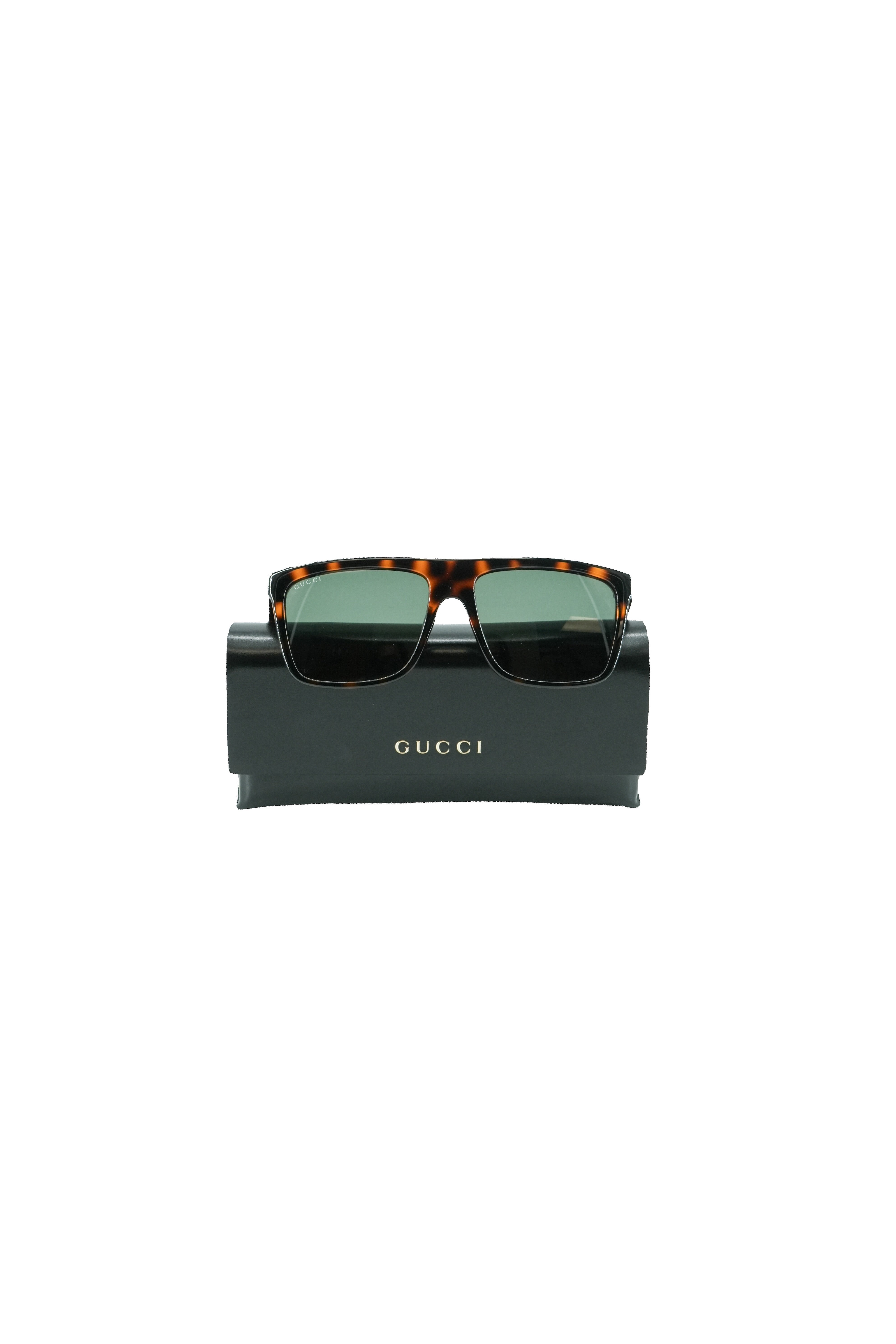 Gucci tortoise square frame sunglasses GG748S *case*