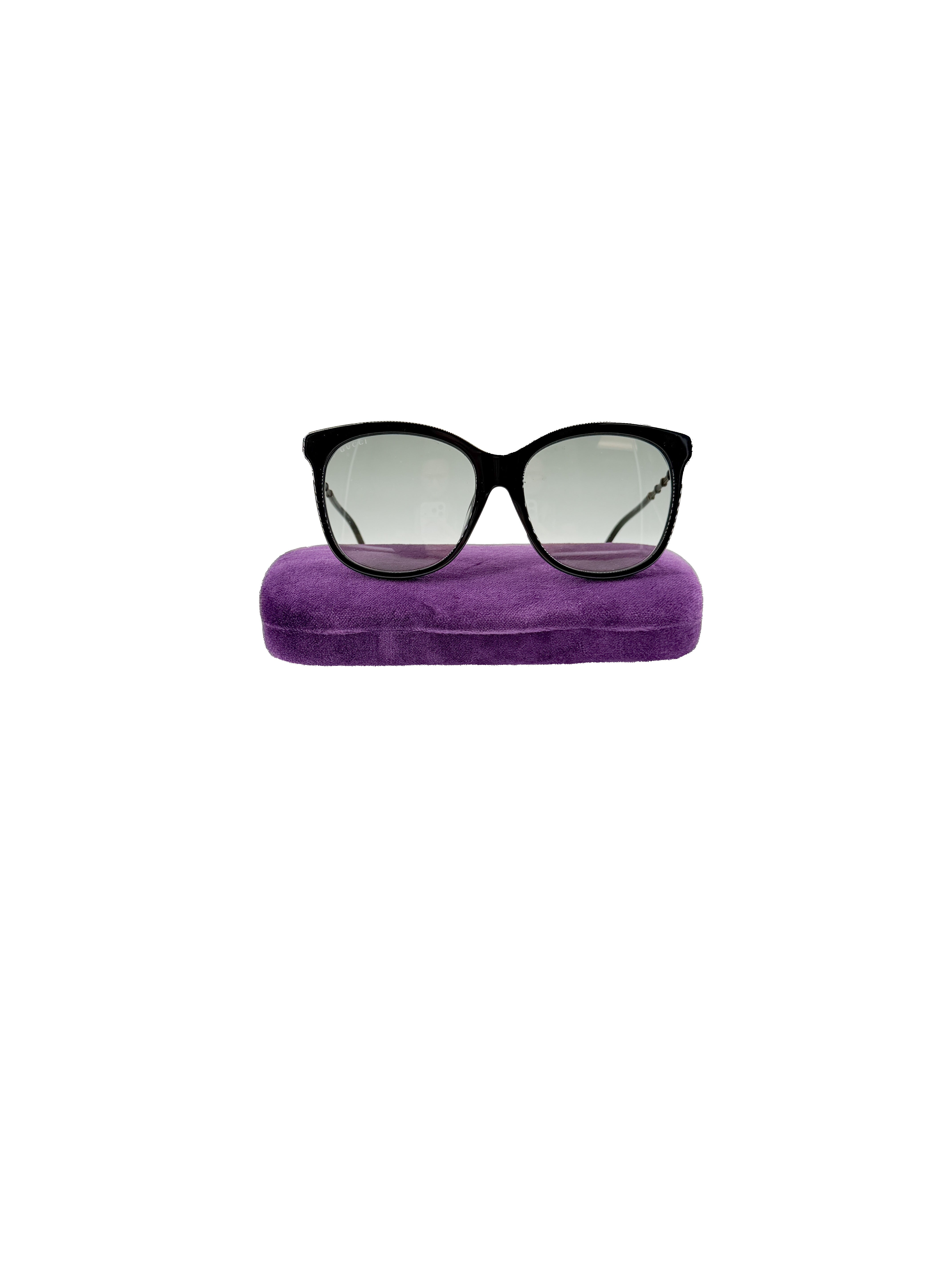 Gucci black bamboo arm sunglasses GG0655SA CASE