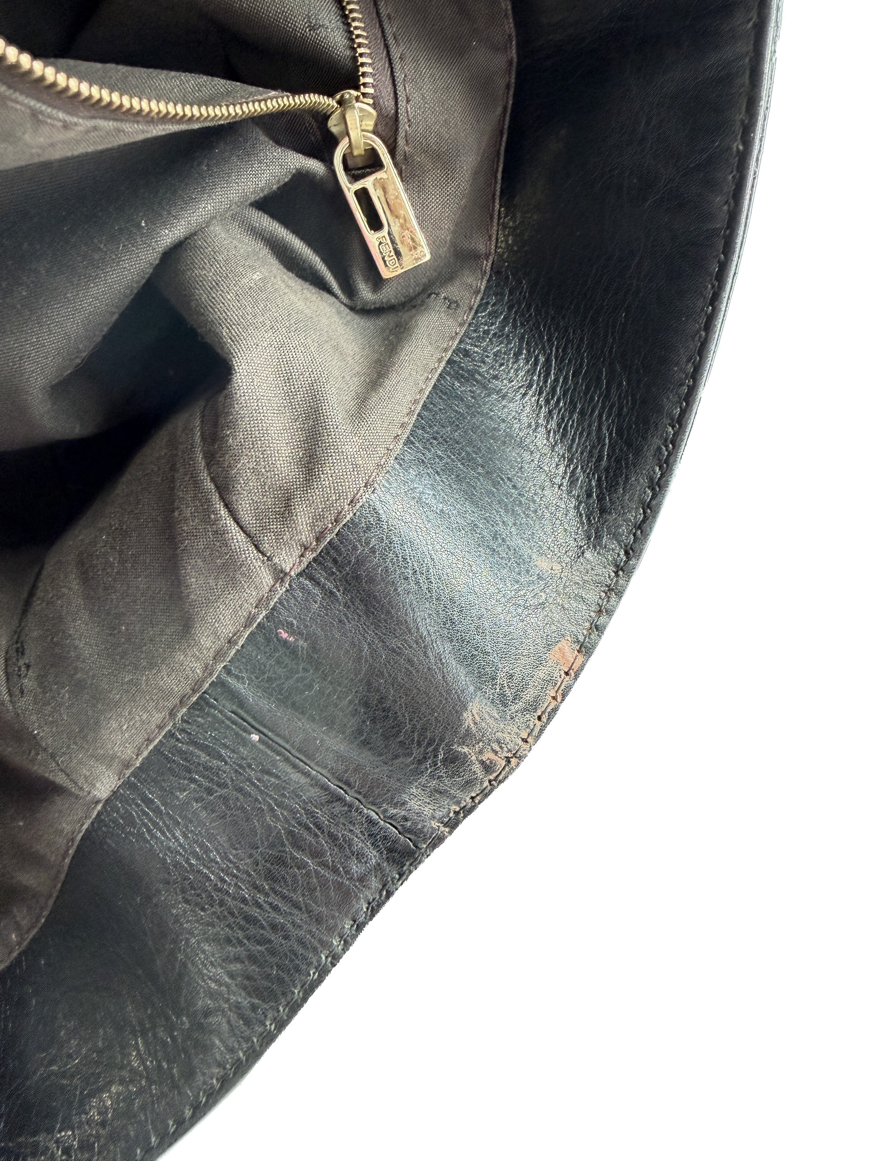 Fendi black leather Twins tote 089