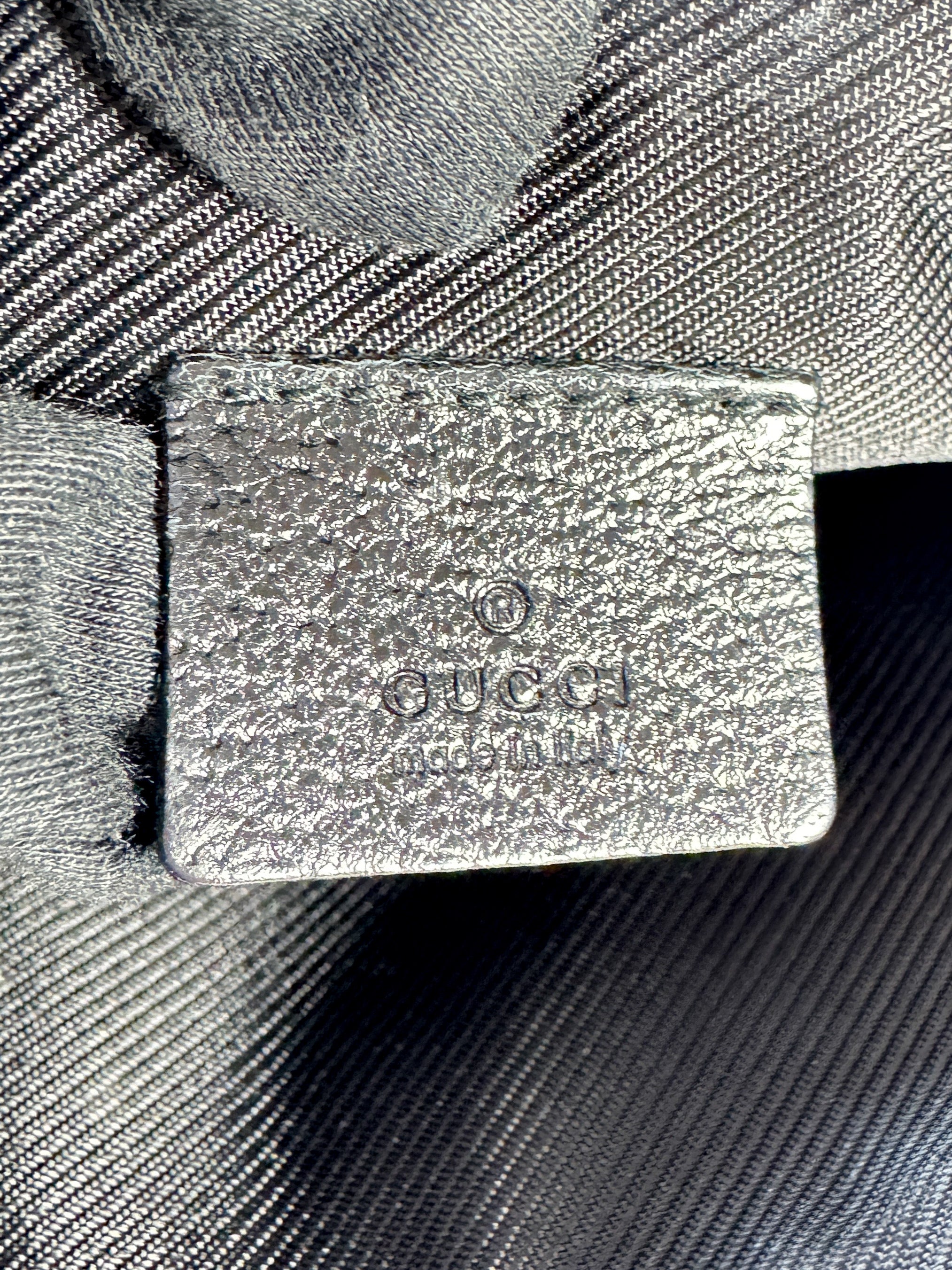 Gucci black GG cloth small zip pouch 002058