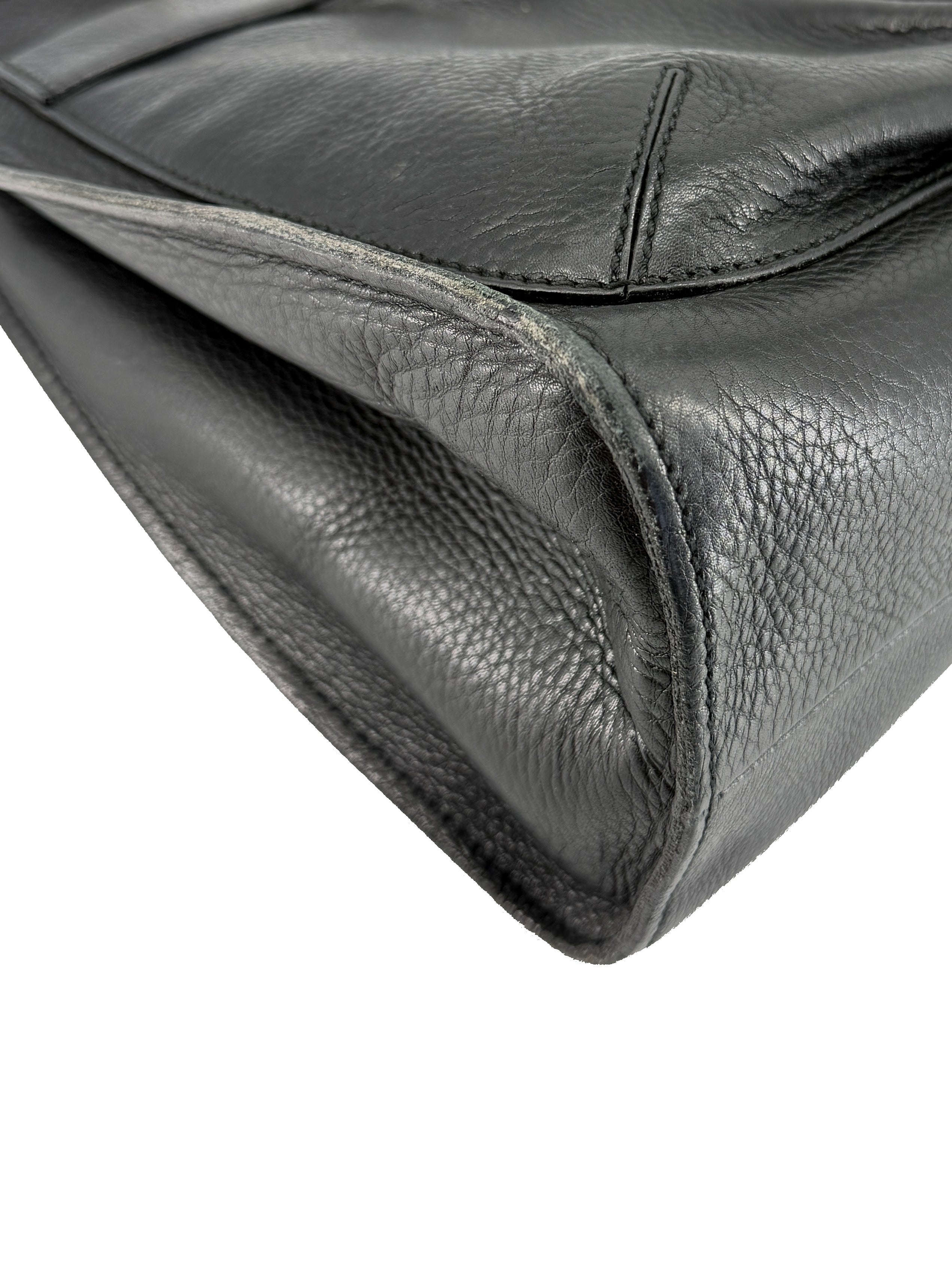 Gucci black leather Bamboo handle bag 109138 002058