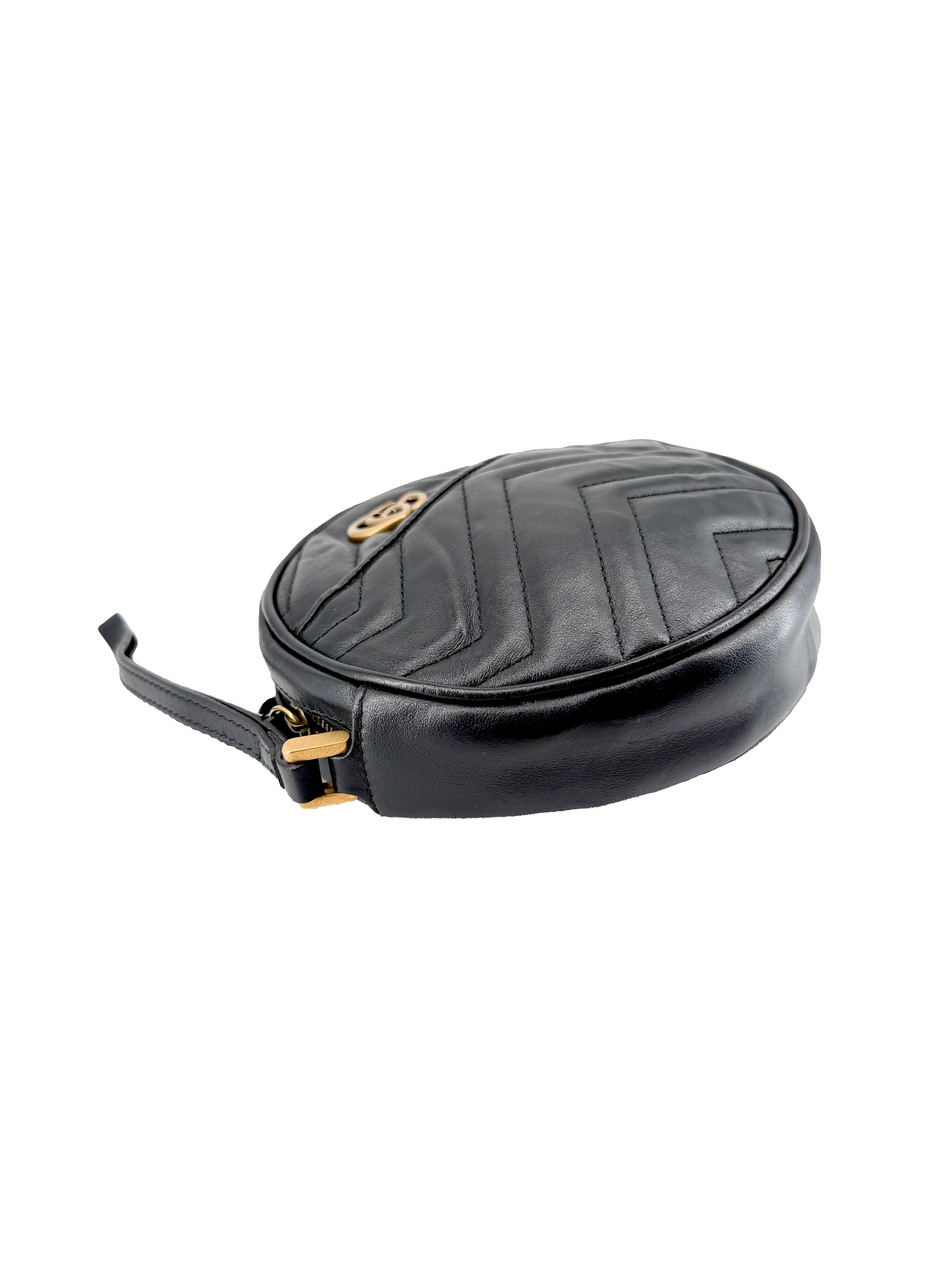 Gucci black Marmont GG wristlet 575164-584046