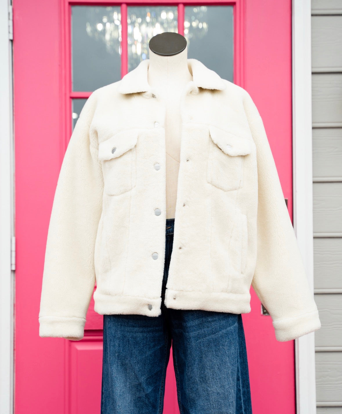Anine Bing cream faux fur jacket size XS NWT
