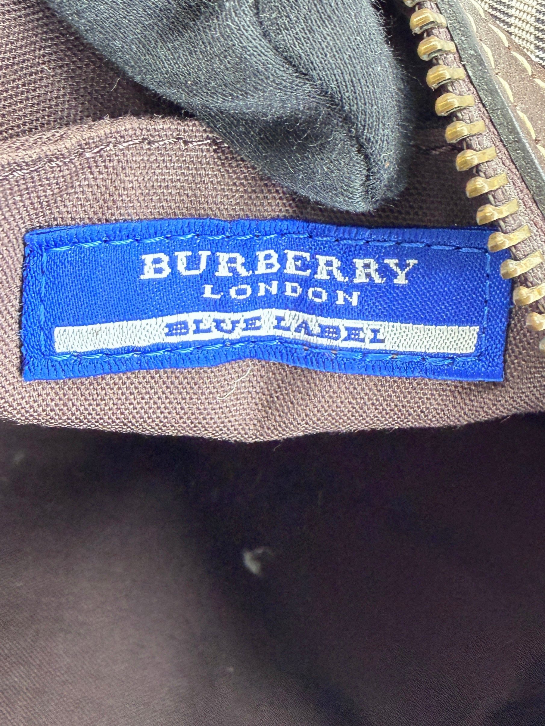 Burberry Blue Label brown plaid boston bag