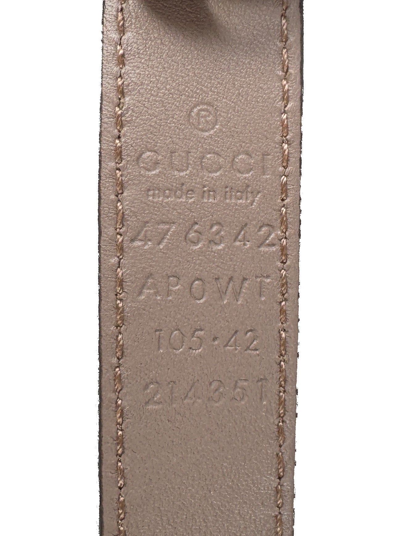 Gucci nude thin GG Marmont pearl belt size 105  214351