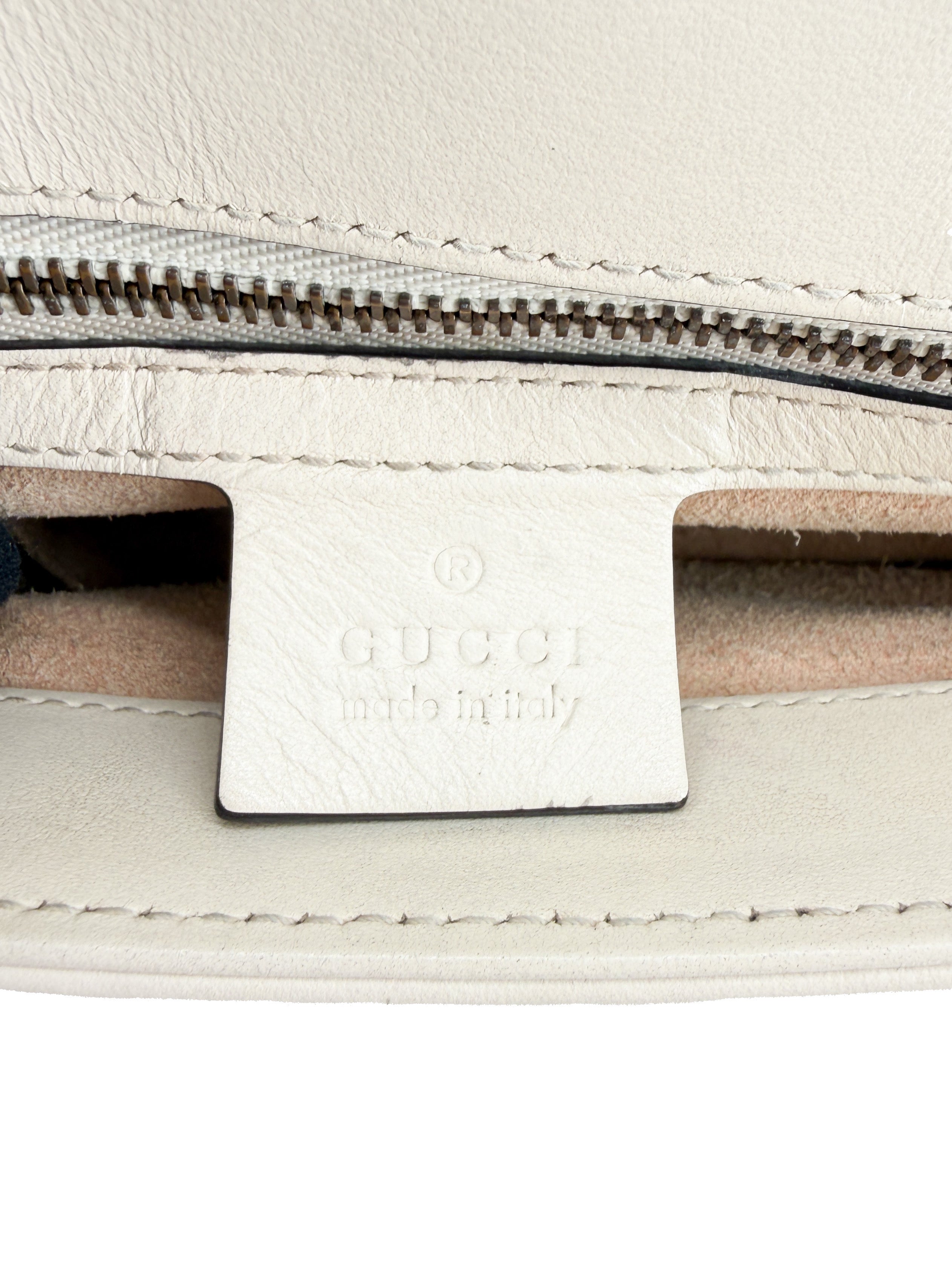Gucci off white Marmont small top handle bag 498110-204991